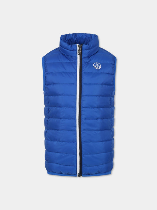Gilet azzurro per bambino con logo,North Sails,701897 000 0760