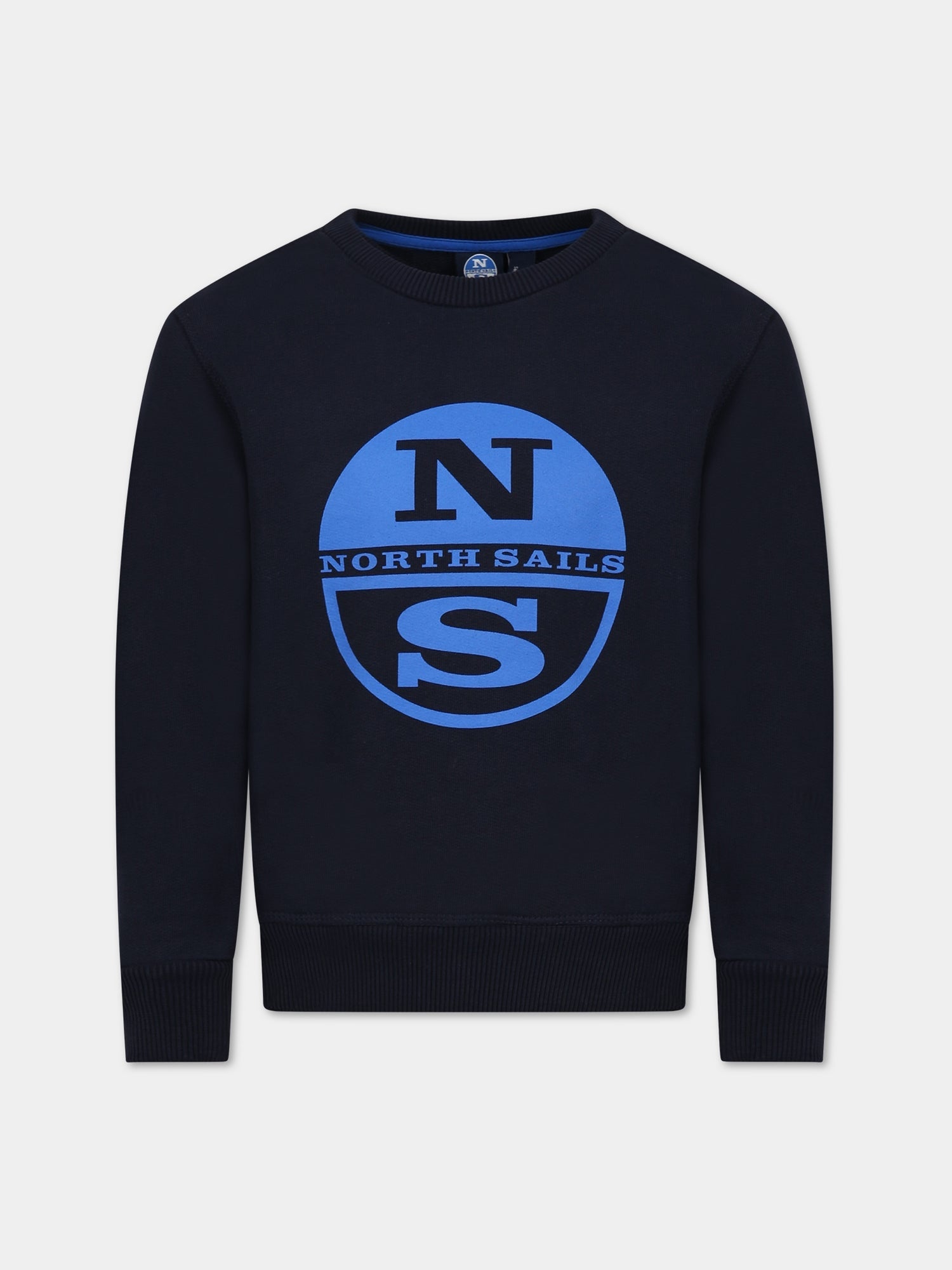 Felpa blu per bambino con logo azzurro,North Sails,794406 000 0802