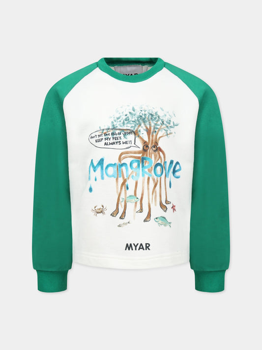 Felpa multicolor per bambino con stampa e logo,Myar,MY0068 MY063 MY10A