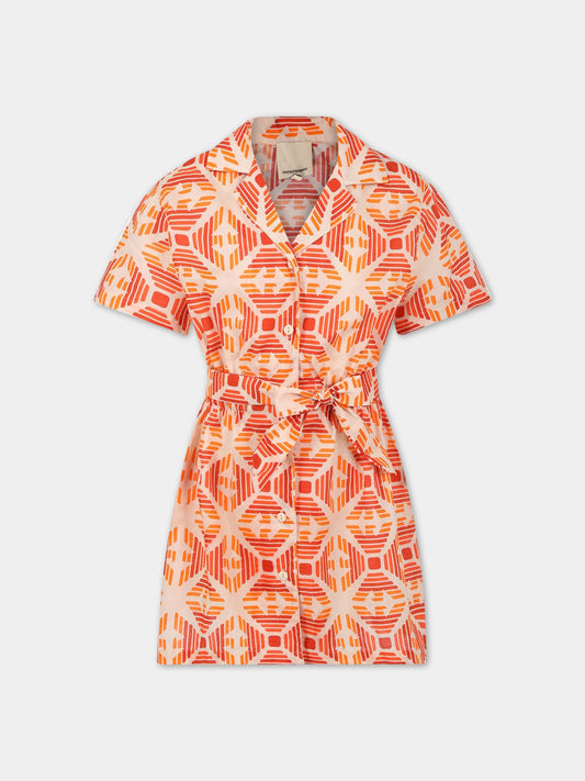 Vestito multicolor per bambina con logo,Armani Junior,3R3A26 1NS9Z F402