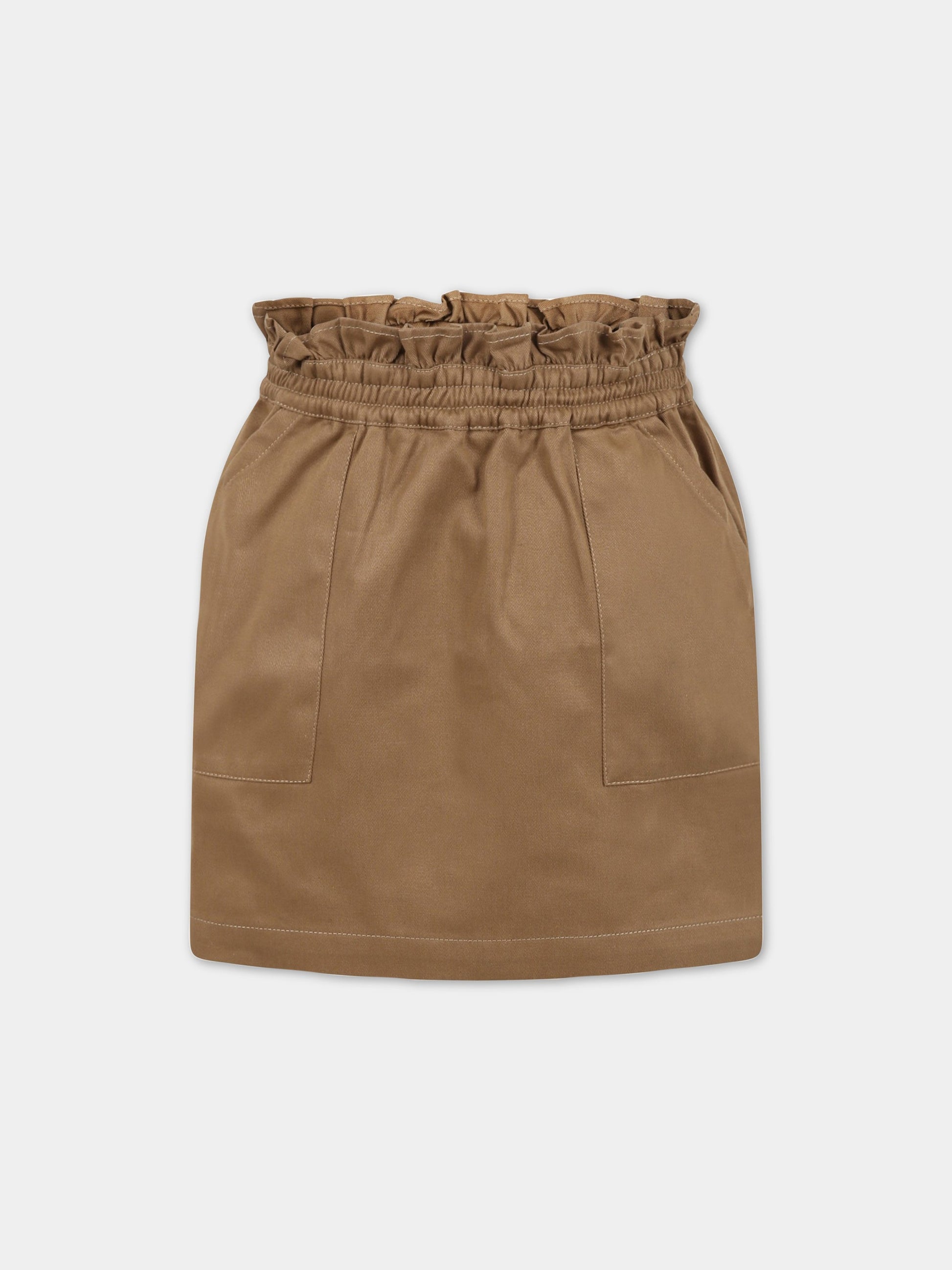 Gonna verde per bambina con iconico aquilotto,Armani Junior,3R3N08 1NX0Z 0409