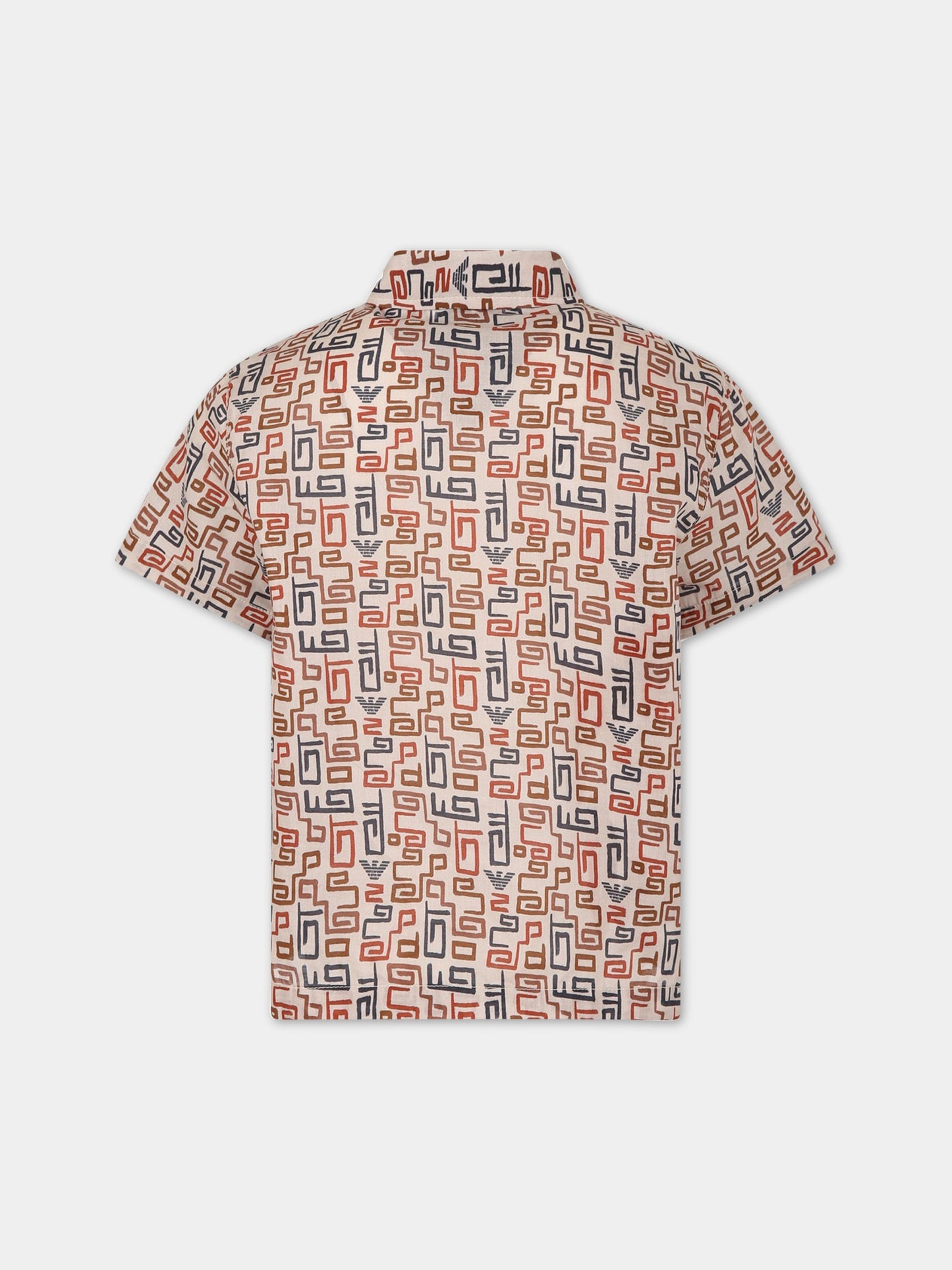 Camicia avorio per bambino con logo,Armani Junior,3R4C6D 1NS9Z F184