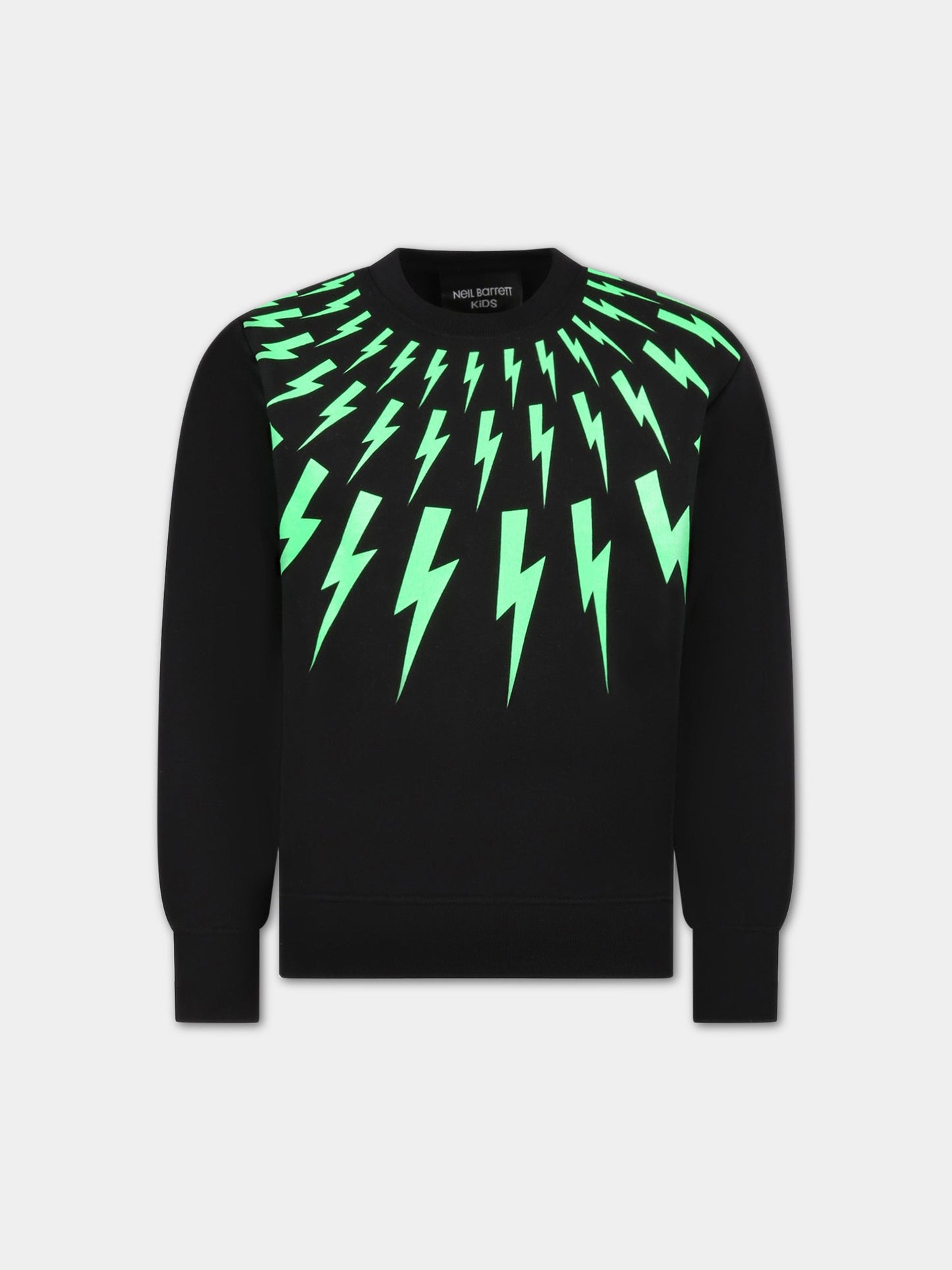 Felpa nera per bambino con iconiche saette,Neil Barrett Kids,033622 110/48