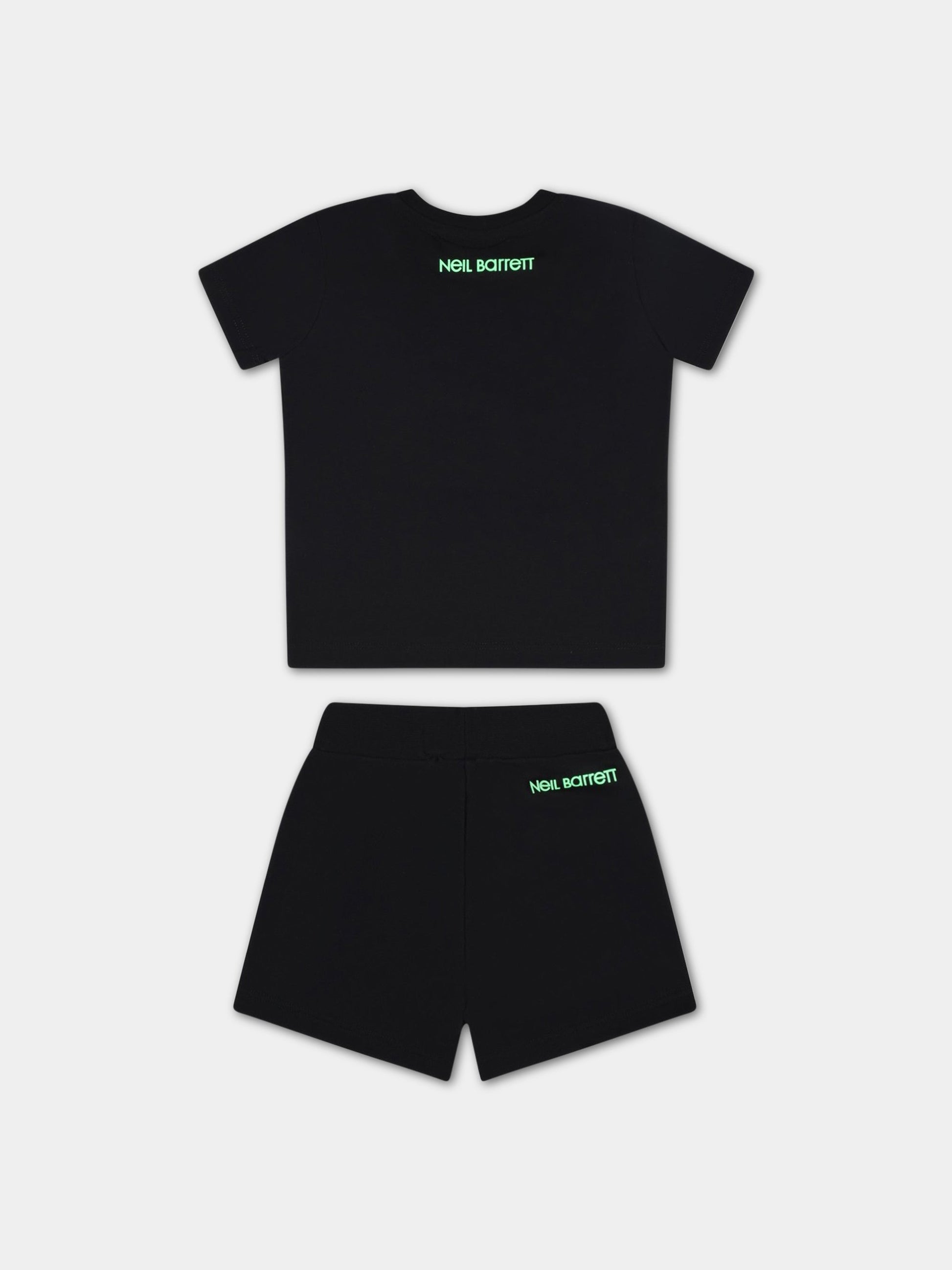 Tuta nera per neonato con iconiche saette,Neil Barrett Kids,033636 110/48