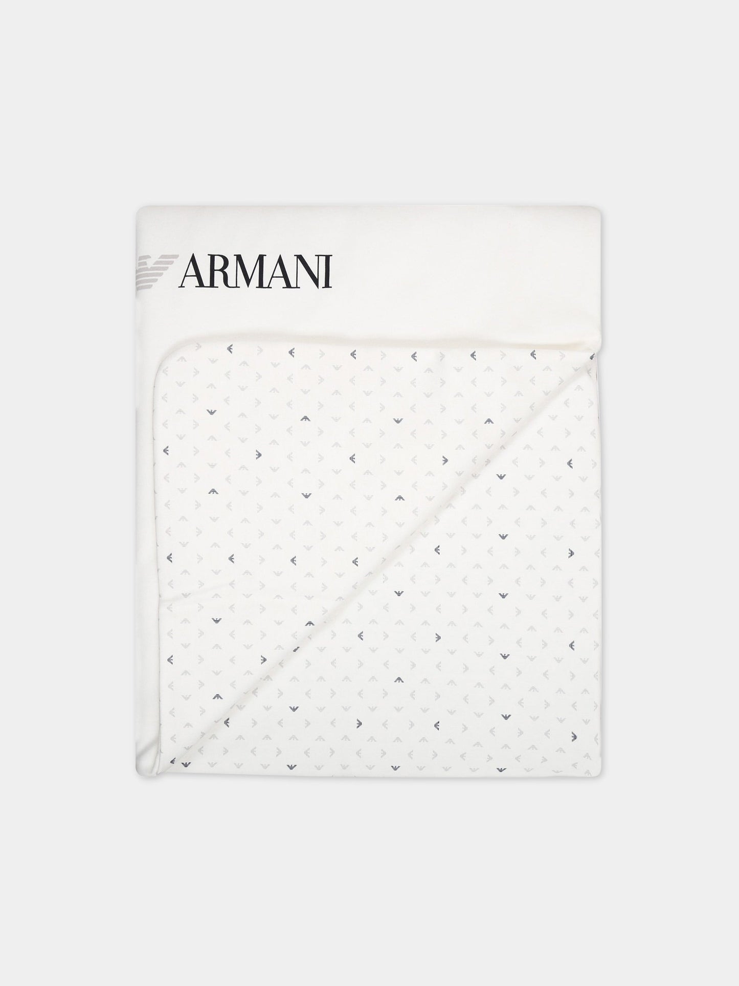 Coperta bianca per neonato con logo,Armani Junior,8NN840 NJ05Z F110