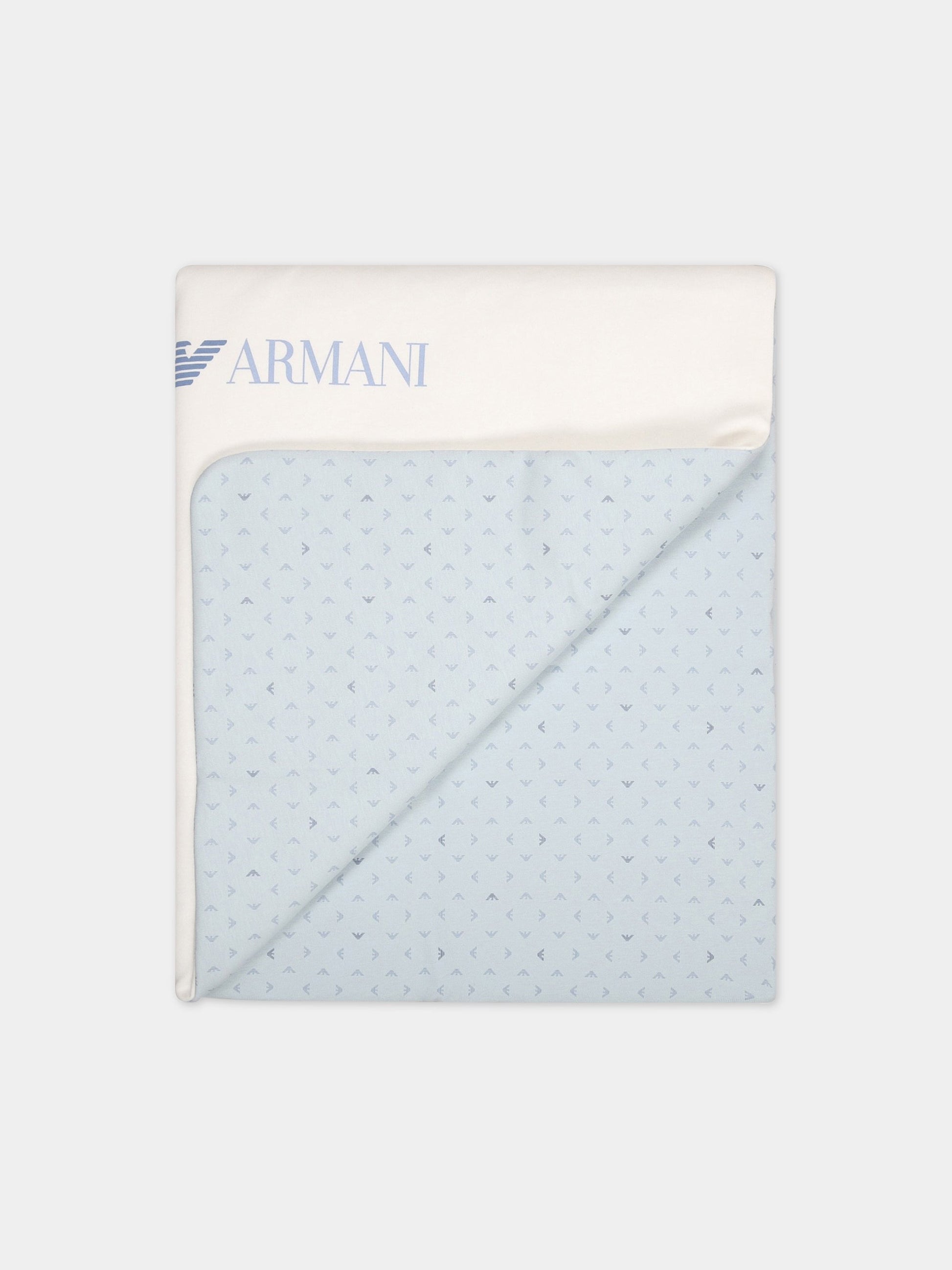 Coperta bianca per neonato con logo,Armani Junior,8NN840 NJ05Z F705