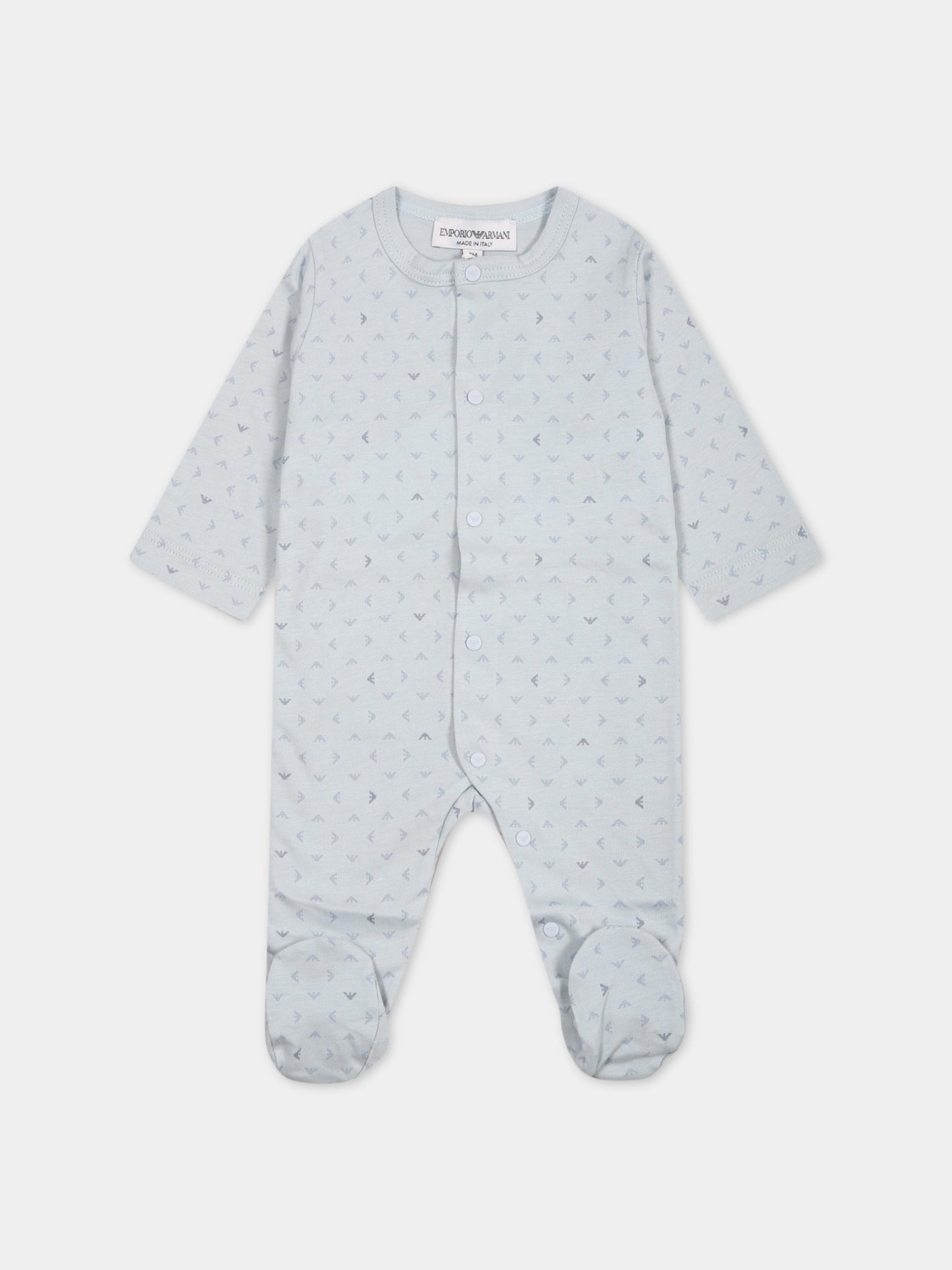 Set per neonato celeste con logo,Armani Junior,8NNV47 NJ05Z F705