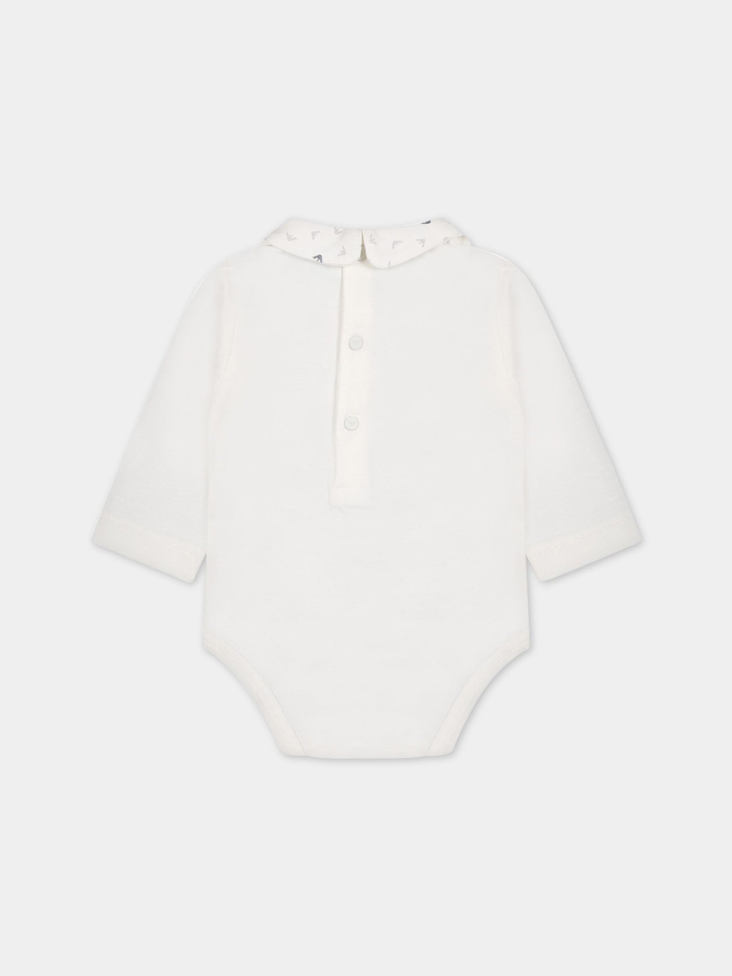 Coompleto bianco per neonato con iconici aquilotti,Armani Junior,8NNV48 NJ05Z F110