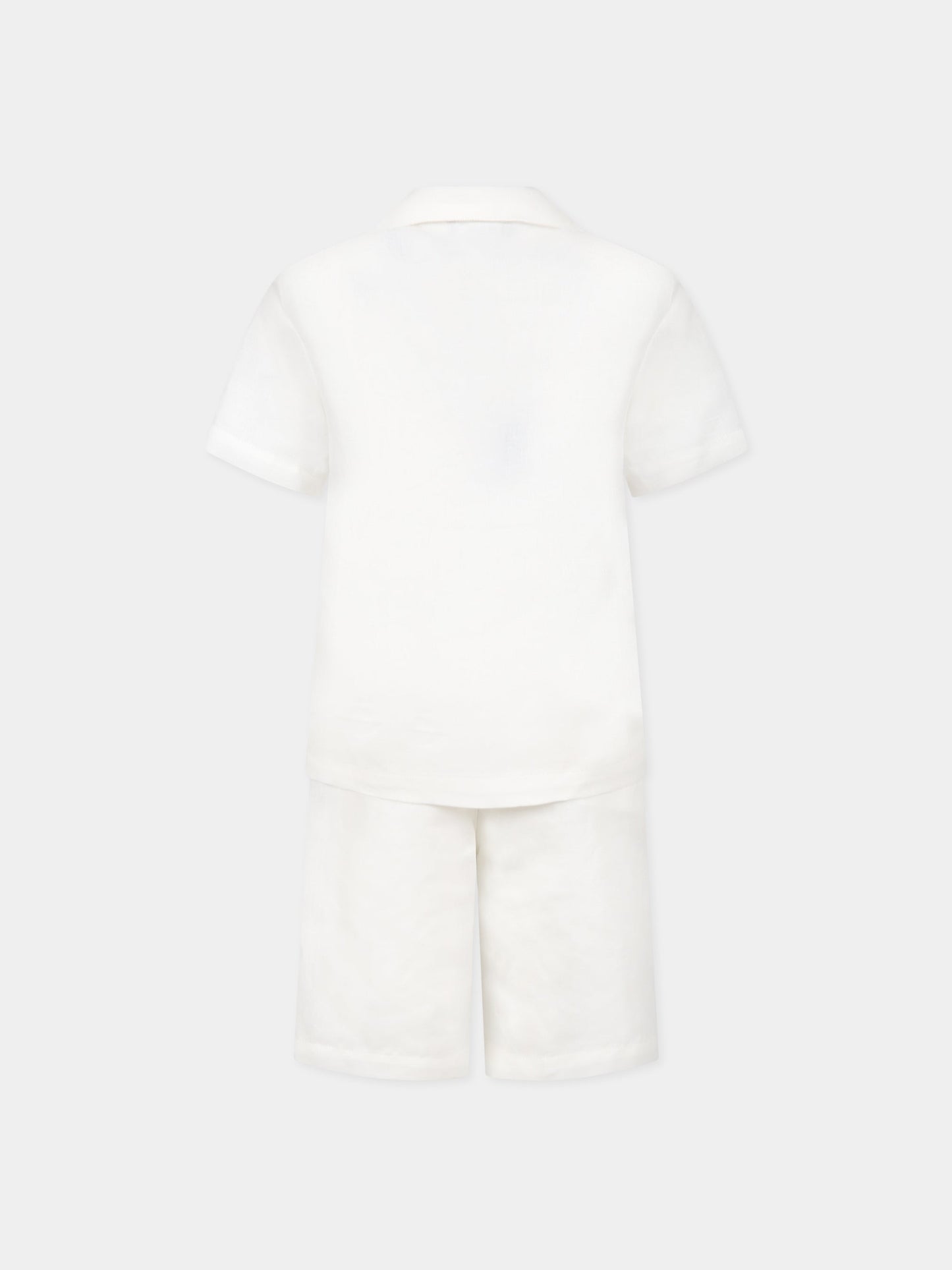 Completo bianco per bambino con logo e iconico aquilotto,Armani Junior,3R4VJ4 4N7RZ 0101