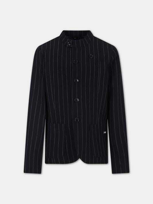 Giacca blu per bambino con logo,Armani Junior,3R4GJC 4N7TZ F924