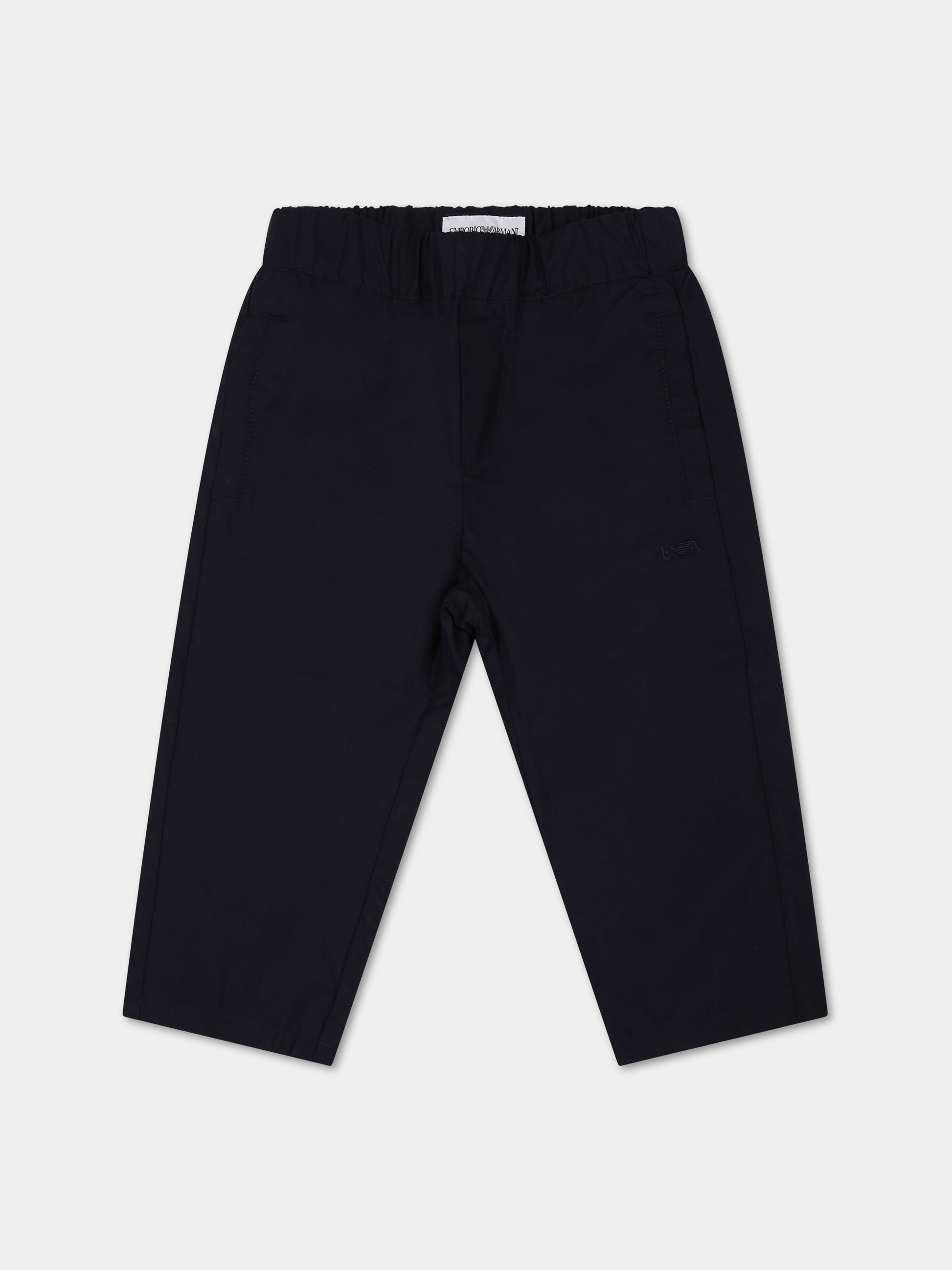 Pantaloni blu per neonato con logo e iconico aquilotto,Armani Junior,3RHPJ3 4N7IZ 0920