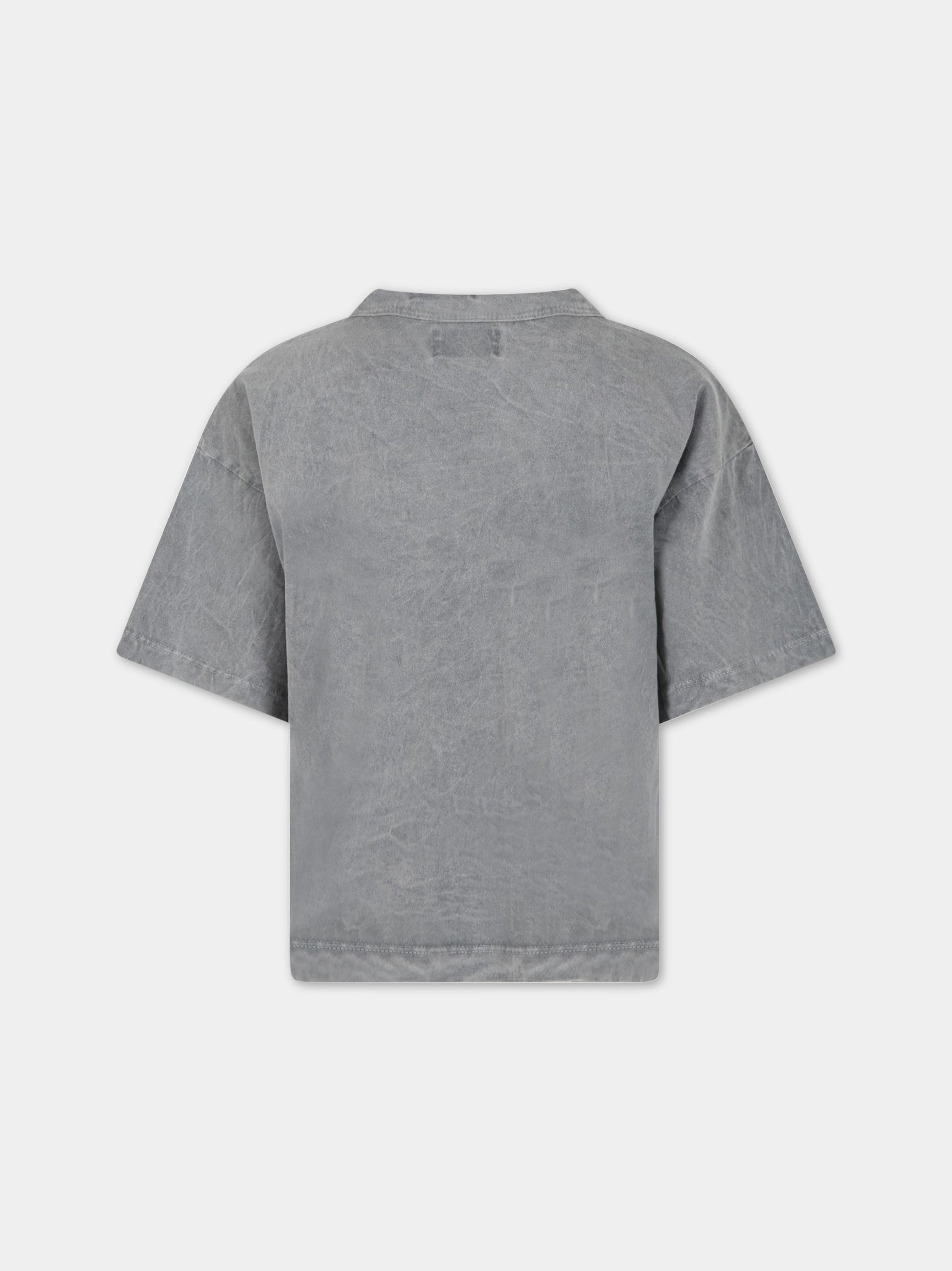 T-shirt grigia per bambino con forme geometriche,Bobo Choses,123AC014