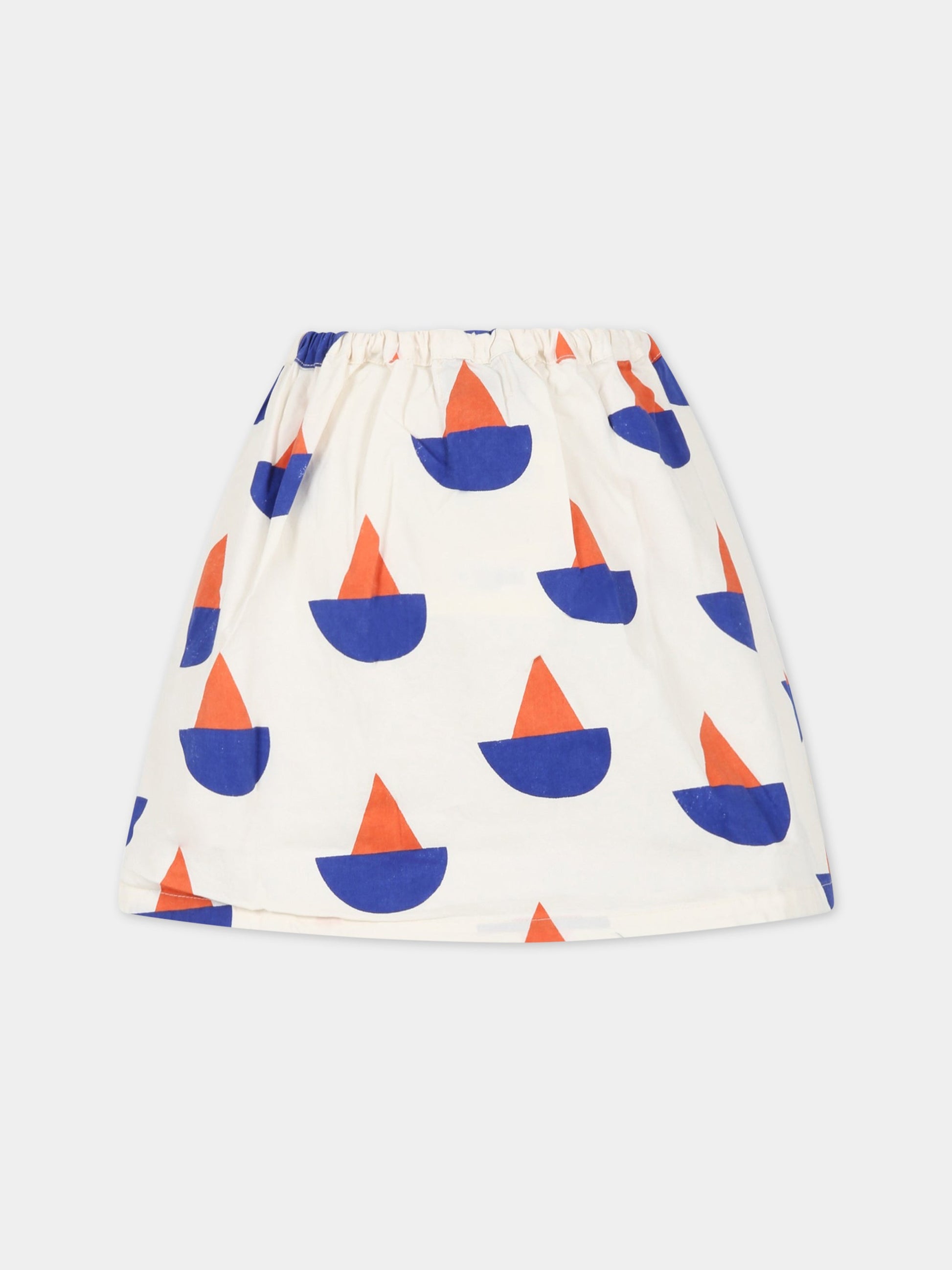 Gonna avorio per bambina con stampa  all-over e logo,Bobo Choses,123AC111