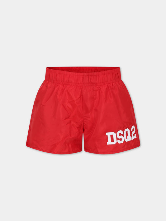 Boxer-mare rossi per bambino con logo,Dsquared2,DQ1642 D00QK DQ405