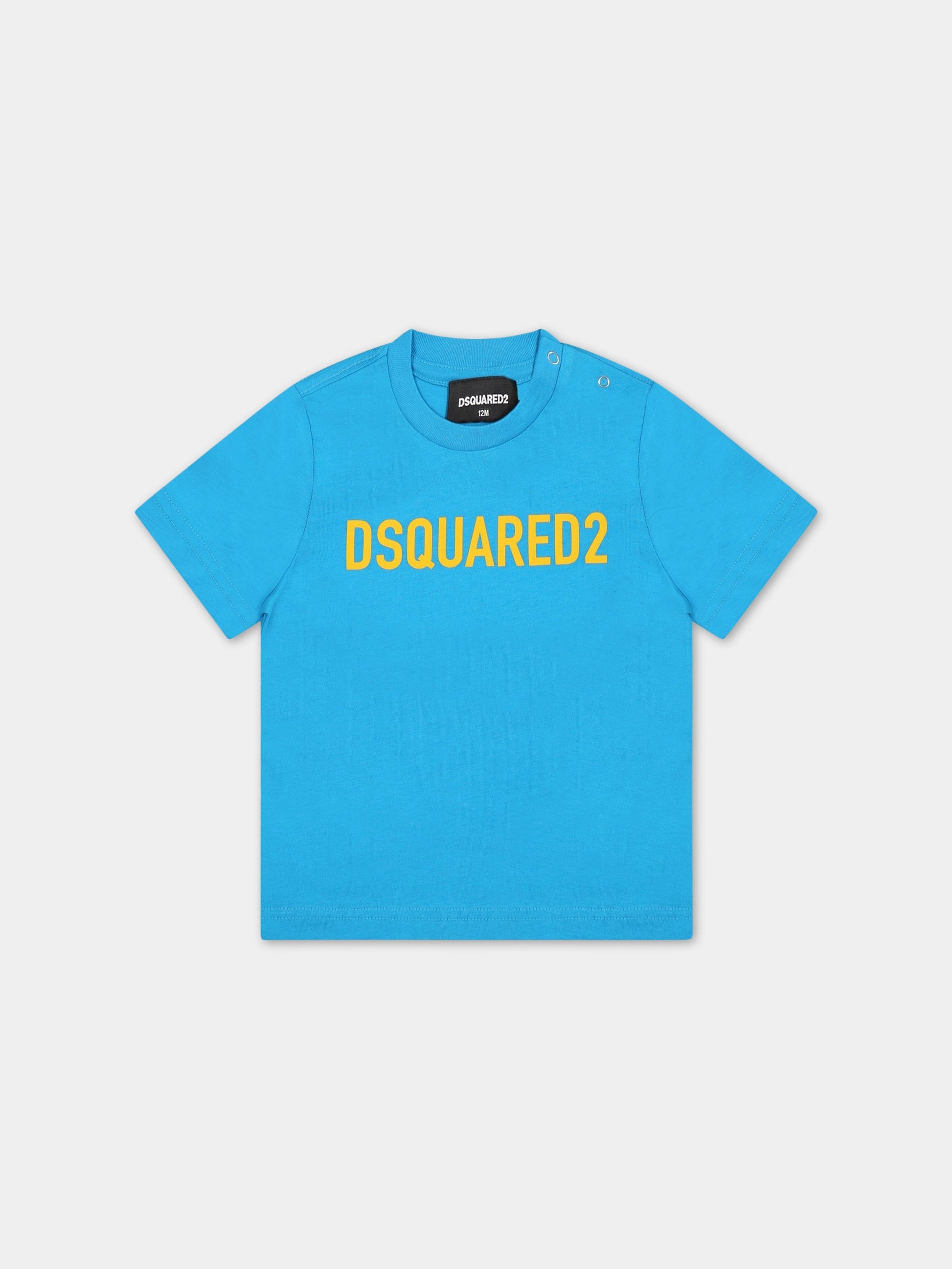T-shirt azzurra per neonato con logo,Dsquared2,DQ1781 D0A4C DQ817