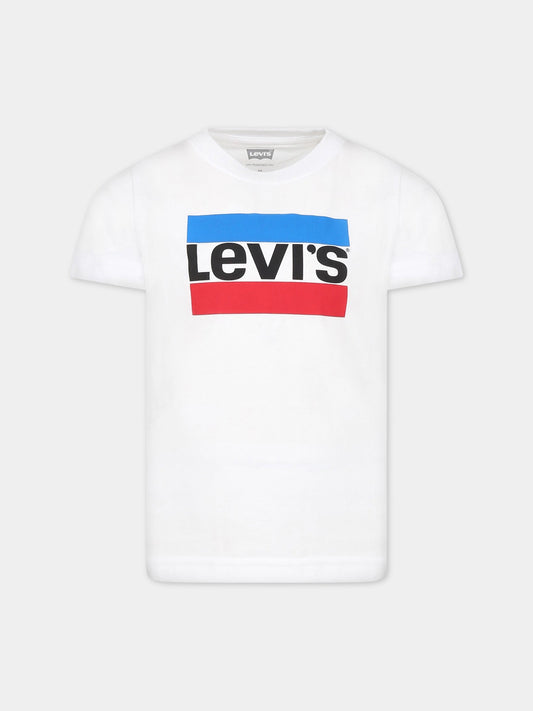 T-shirt bianca per bambino con logo,Levi's Kids,LK9E8568 9E8568 001
