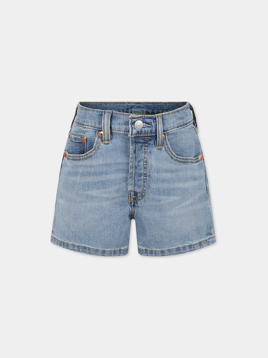 Shorts celesti per bambina con logo,Levi's Kids,LK4EH878 4EH878 L6Z