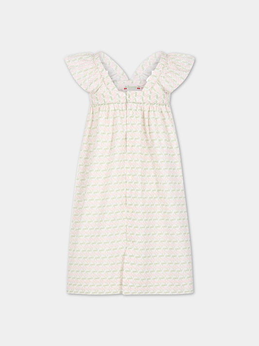 Vestito bianco per neonata con ciliegie,Bonpoint,S03GDRW00111 620