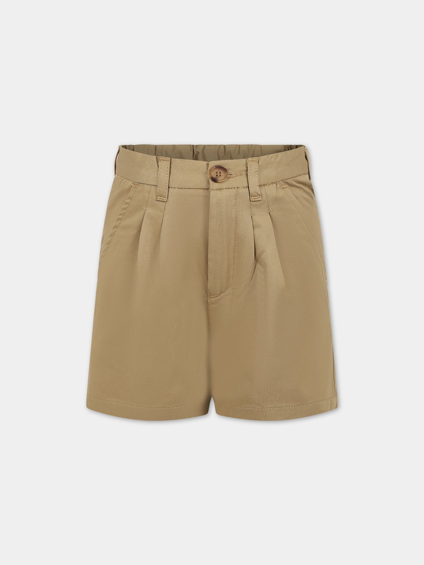 Shorts beige per bambino con logo,Bonpoint,S03BBEW00003 063