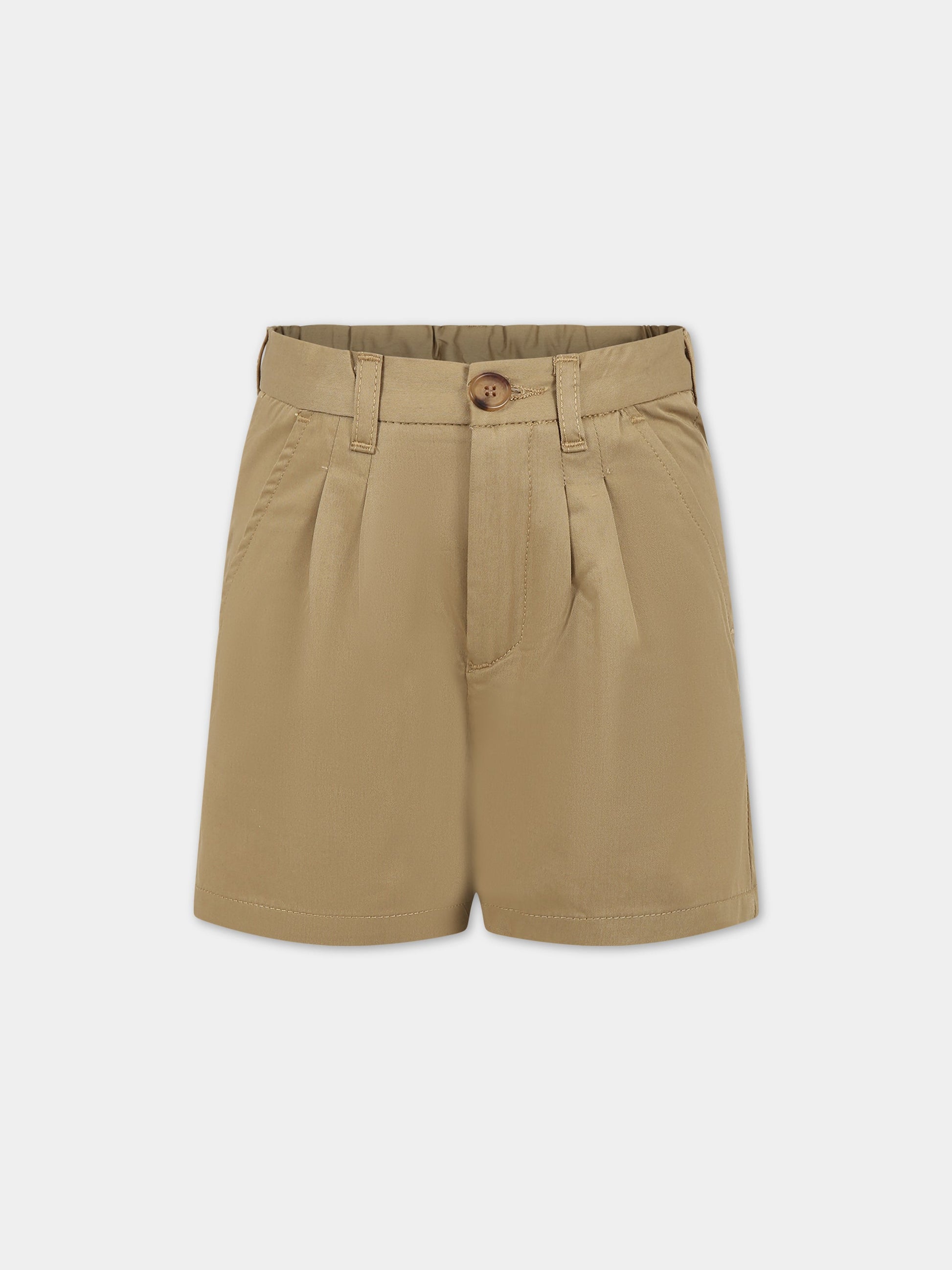 Shorts beige per bambino con logo,Bonpoint,S03BBEW00003 063