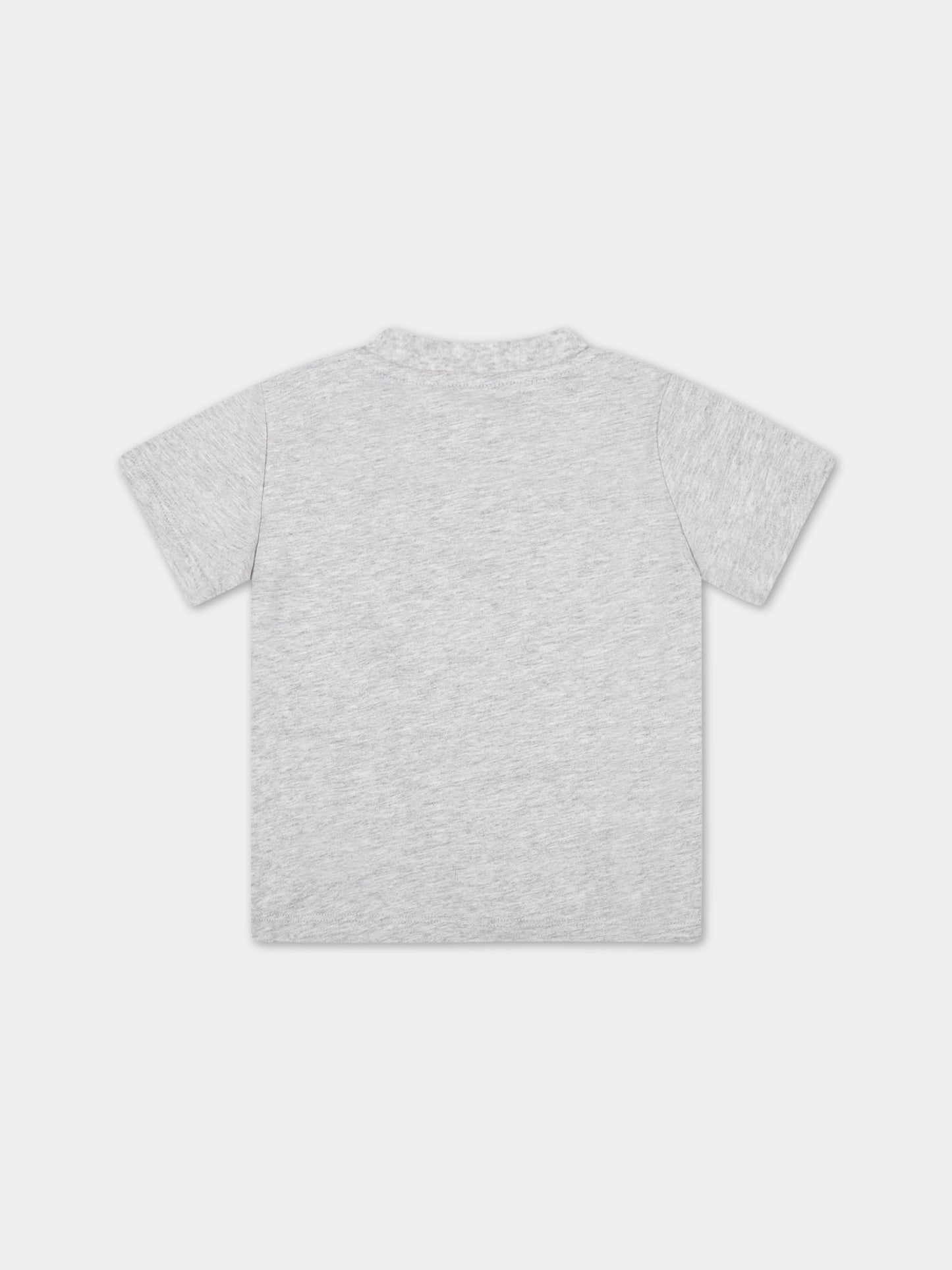 T-shirt grigio per neonato con pallone,Stella Mccartney Kids,8Q8TF1 Z0168 905