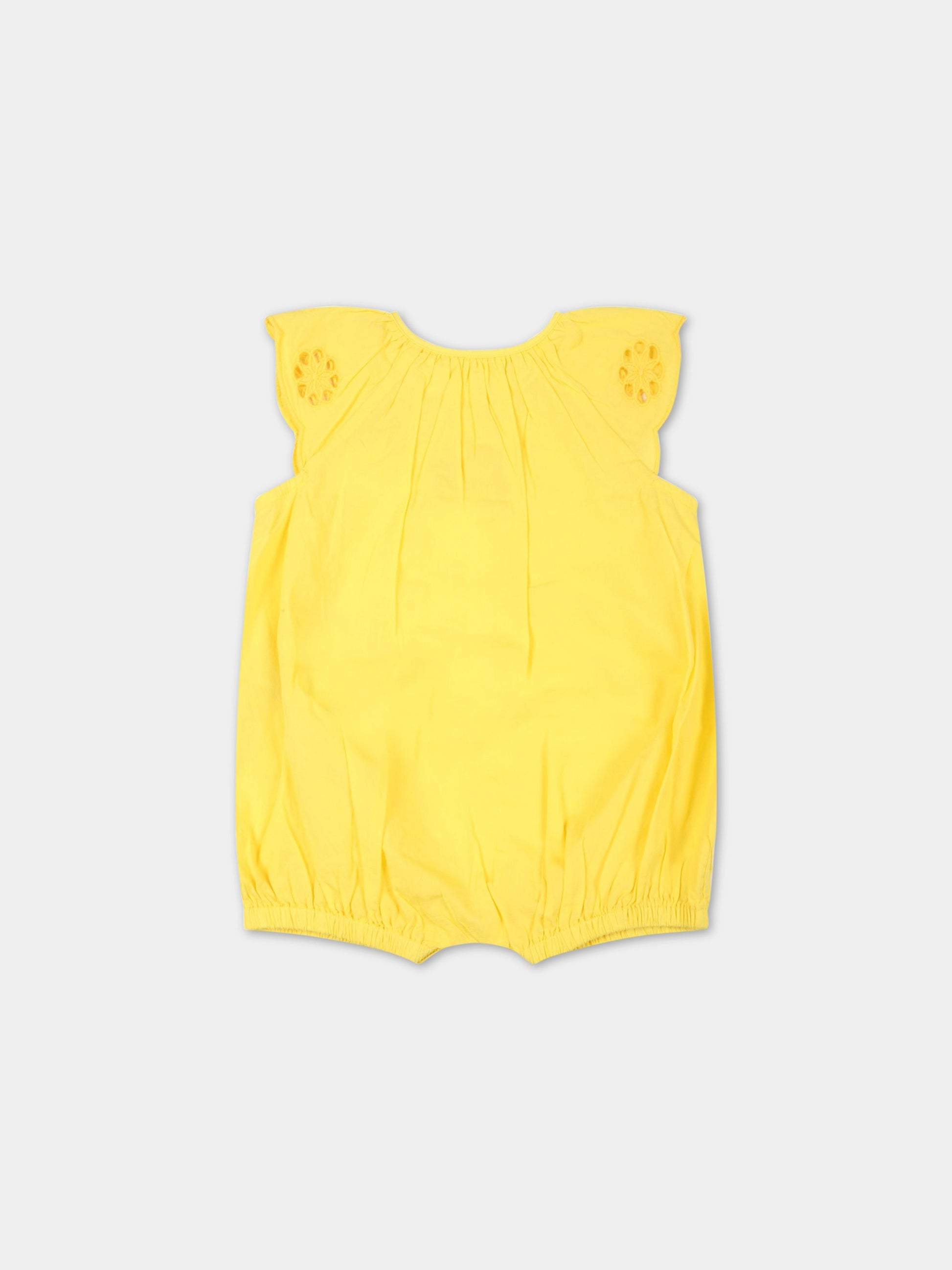 Pagliaccetto giallo per neonata con fiore,Stella Mccartney Kids,8QAHH2 Z0142 202