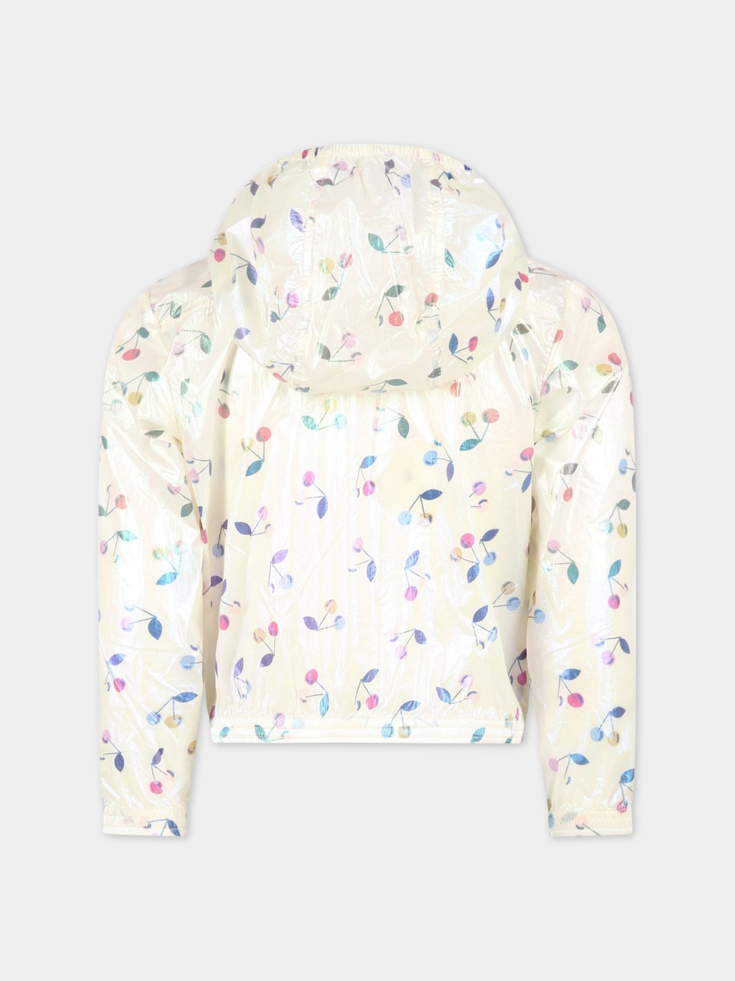Giacca avorio a vento per bambina con ciliegie,Bonpoint,S03GOUW00100 680