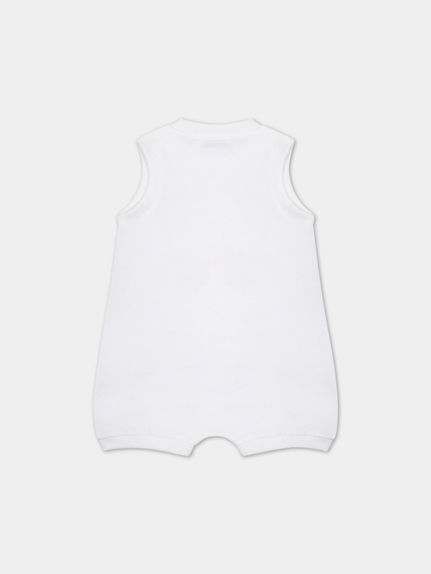 Pagliaccetto bianco per neonati con Teddy Bear,Moschino Kids,MMY043 LBA08 10101