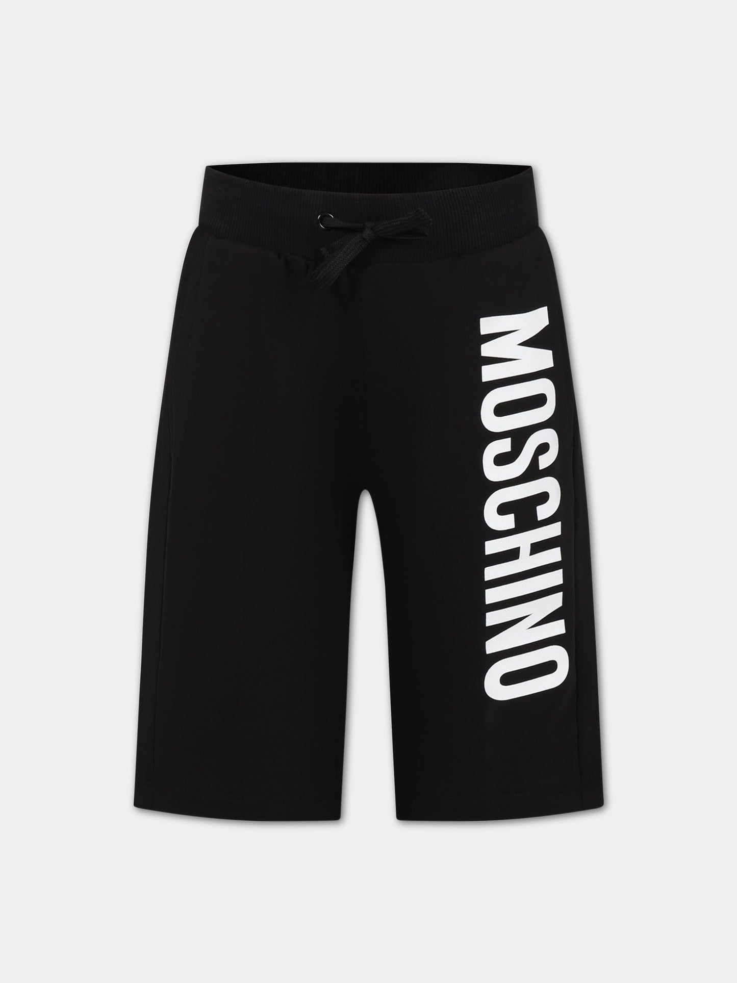 Shorts nero per bambino con logo,Moschino Kids,HPQ007 LDA27 60100
