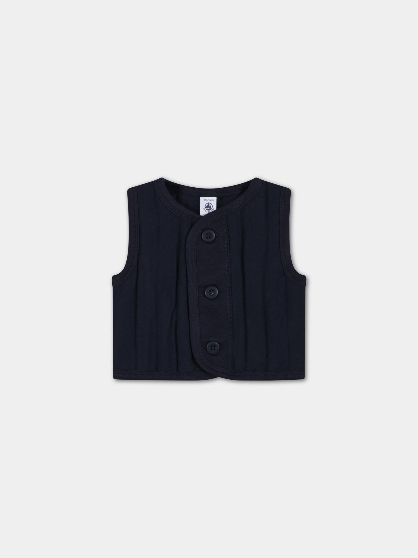 Gilet blu per neonato,Petit Bateau,A072U SMOKING