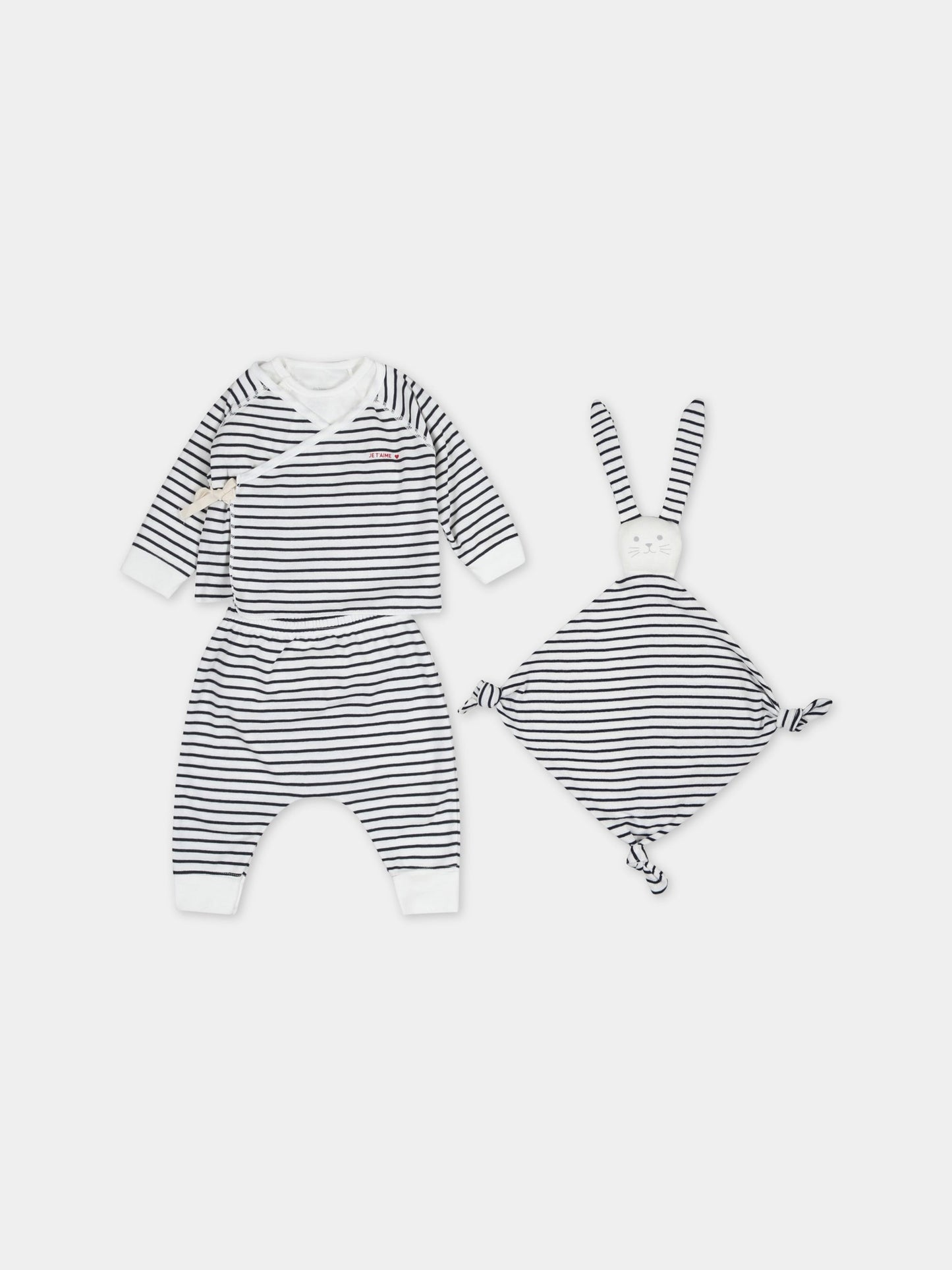 Set multicolor per neonati con coniglio,Petit Bateau,A07KP VARIANTE 1