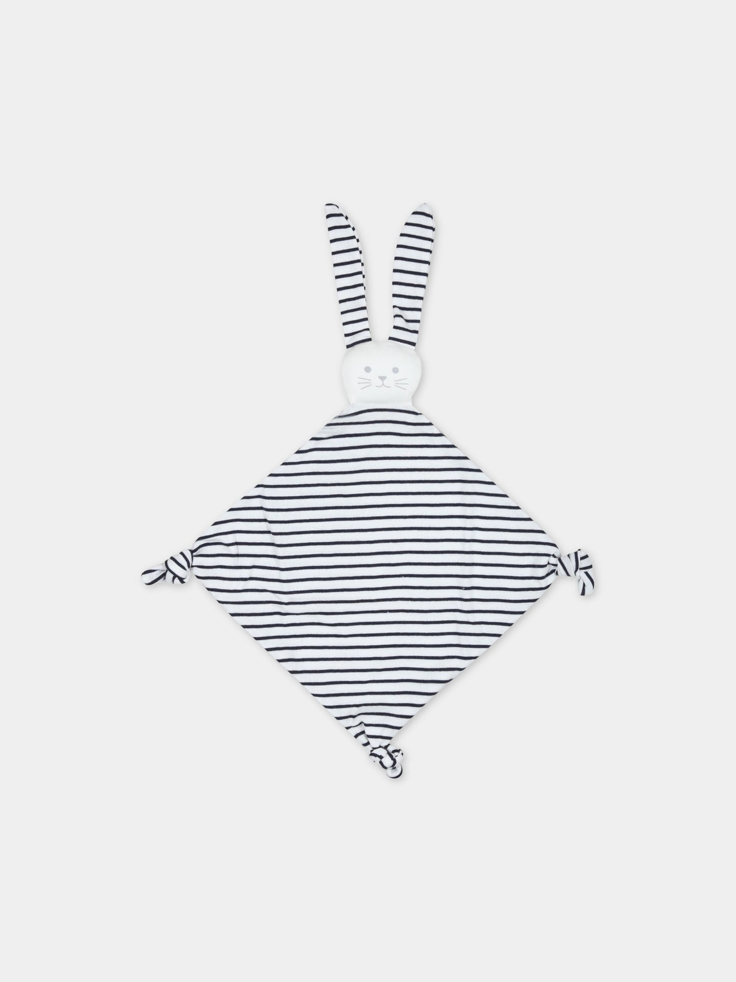 Doudou multicolor per neonati con coniglio,Petit Bateau,A06MN MARSHMALLOW/SMOKING