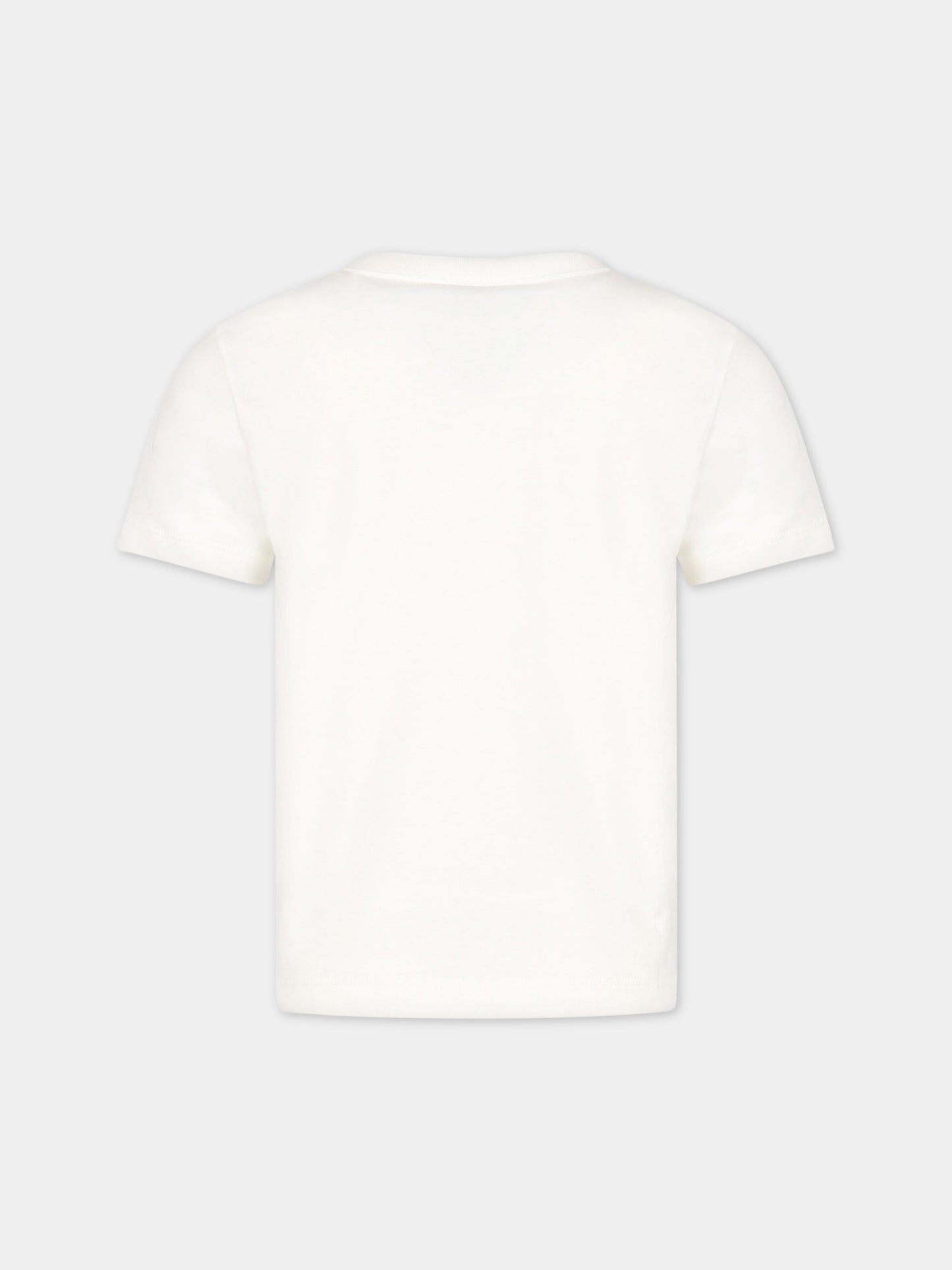 T-shirt avorio per bambino con logo,Petit Bateau,A072H MARSHMALLOW