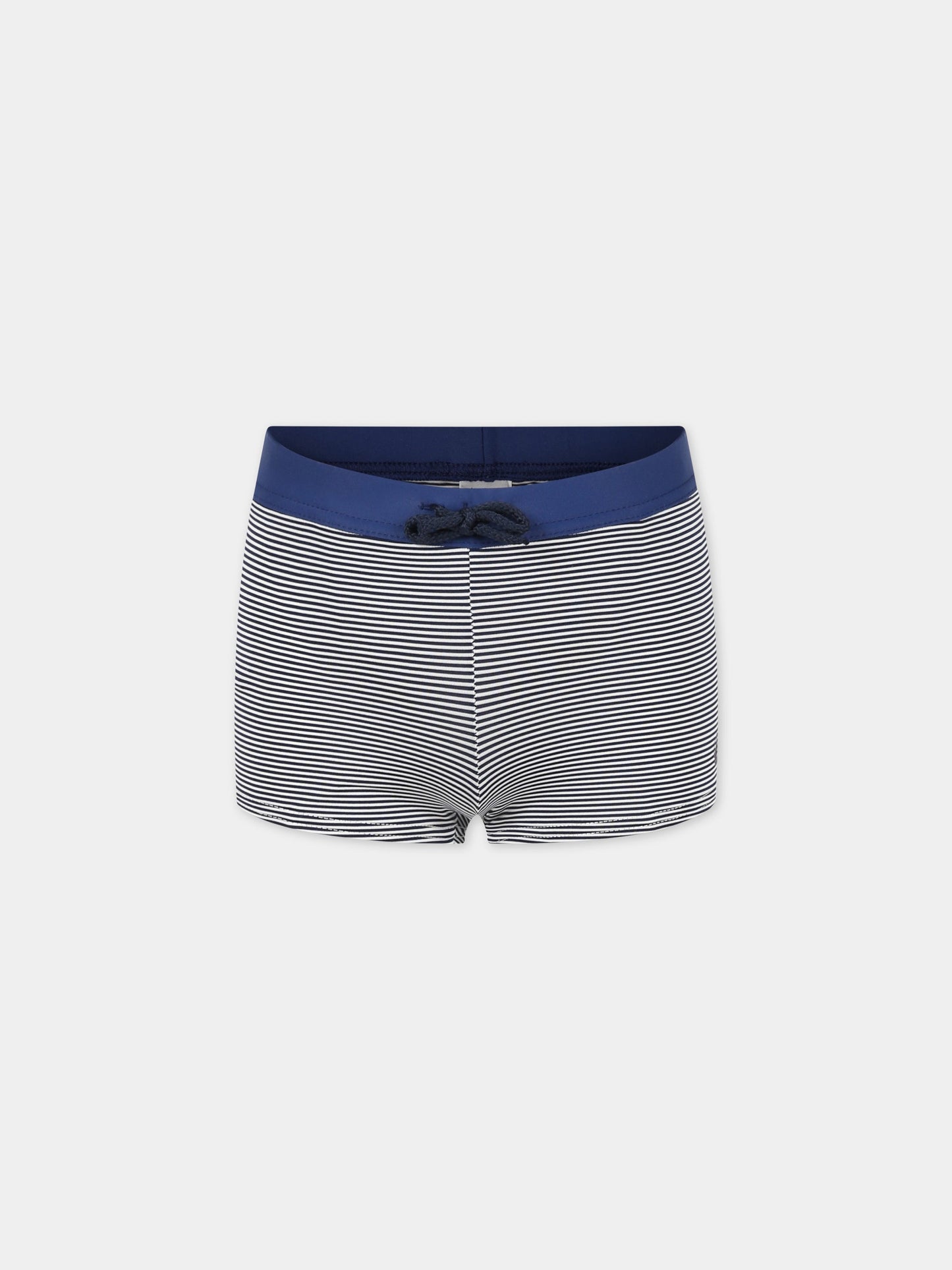Boxer blu da mare per bambino con iconico logo,Petit Bateau,A03ID MEDIEVAL/MARSHMALLOW