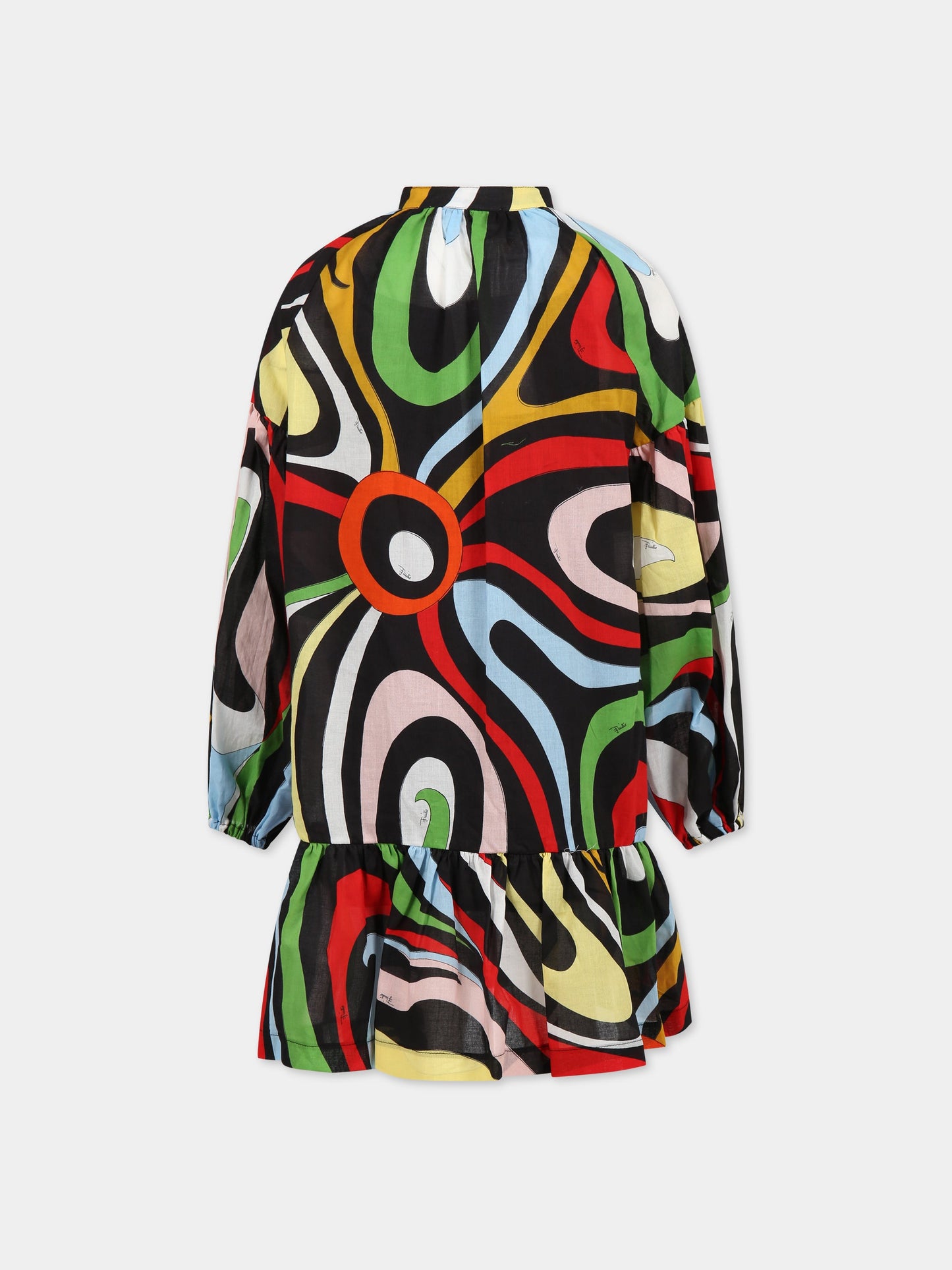 Vestito multicolor per bambina con logo,Emilio Pucci Junior,PS1C20 M0025 930MC