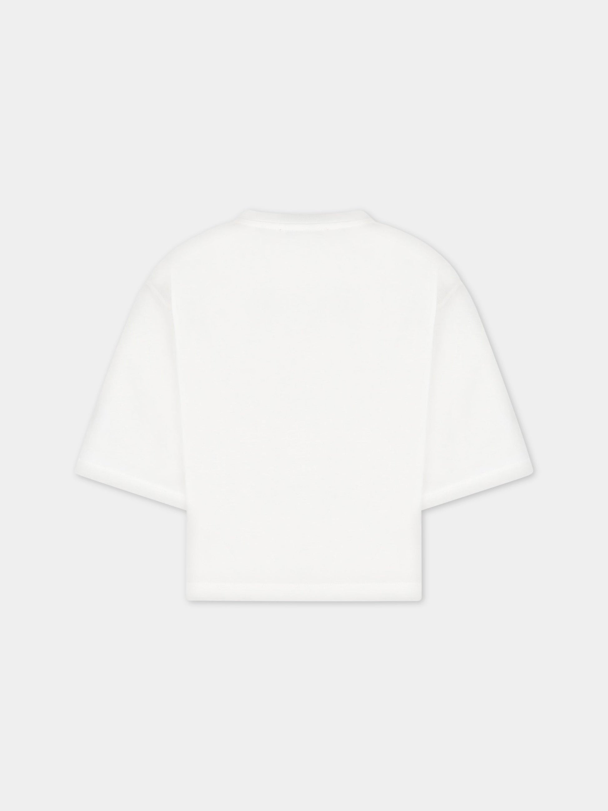 T-shirt bianca per bambina con logo,Emilio Pucci Junior,PS8B41 J0177 101RO