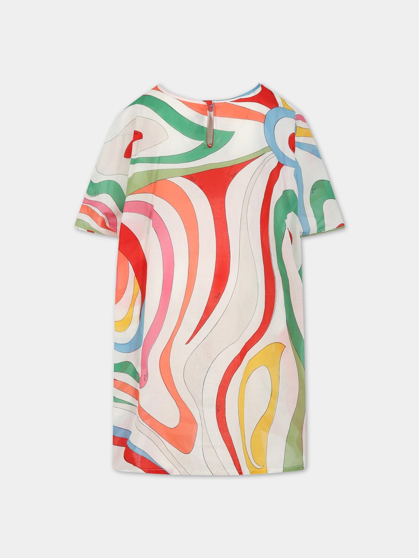 Kaftano multicolor per bambina con stampa e logo,Emilio Pucci Junior,PS1B62 M0021 999