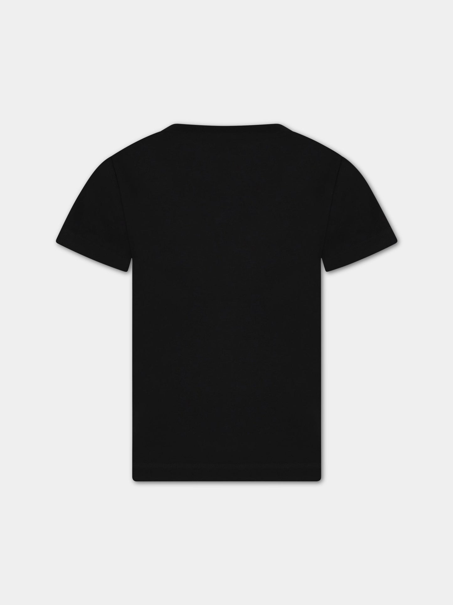 T-shirt nera per bambino con logo,Balmain Kids,BS8B31 Z0082 930OR