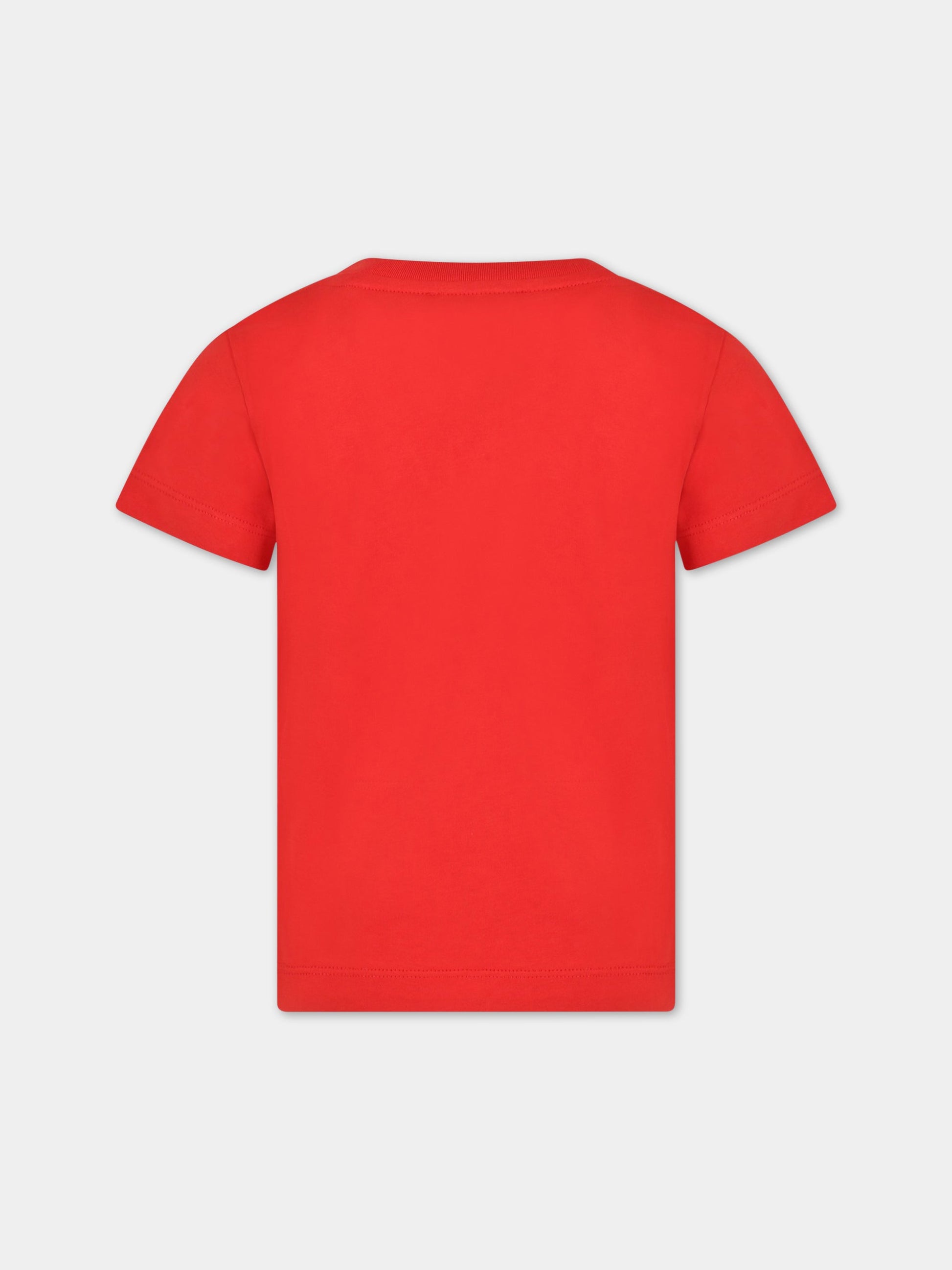 T-shirt rossa per bambino con logo,Balmain Kids,BS8B31 Z0082 412OR