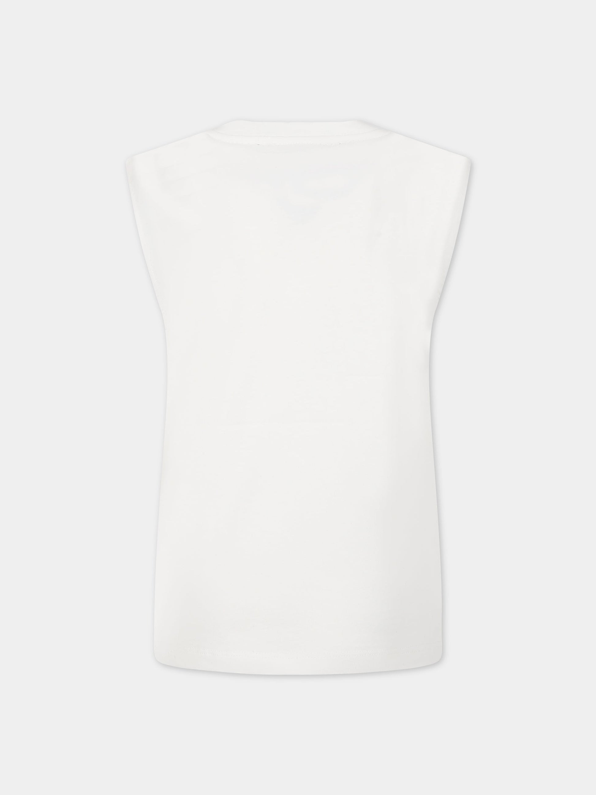 T-shirt bianco per bambini con logo,Balmain Kids,BS8Q81 Z0057 102