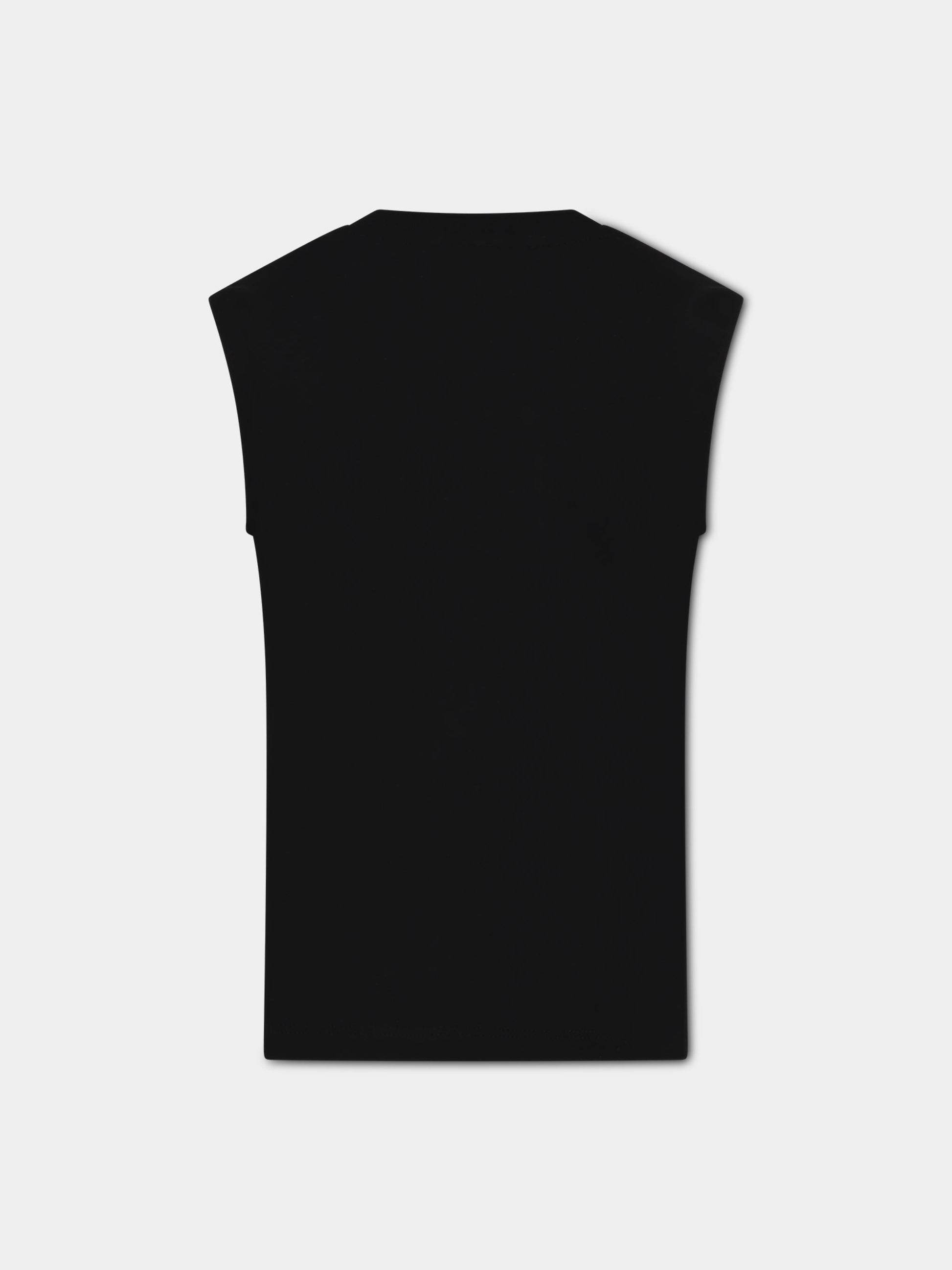 t-shirt nero per bambini con logo,Balmain Kids,BS8Q81 Z0057 930BC