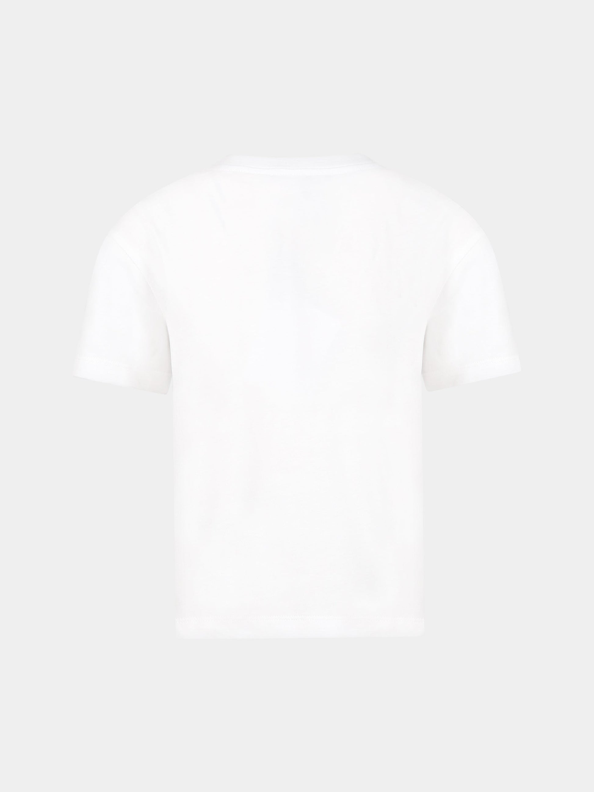 T-shirt bianco per bambini con logo,Balmain Kids,BS8R41 J0177 100NE