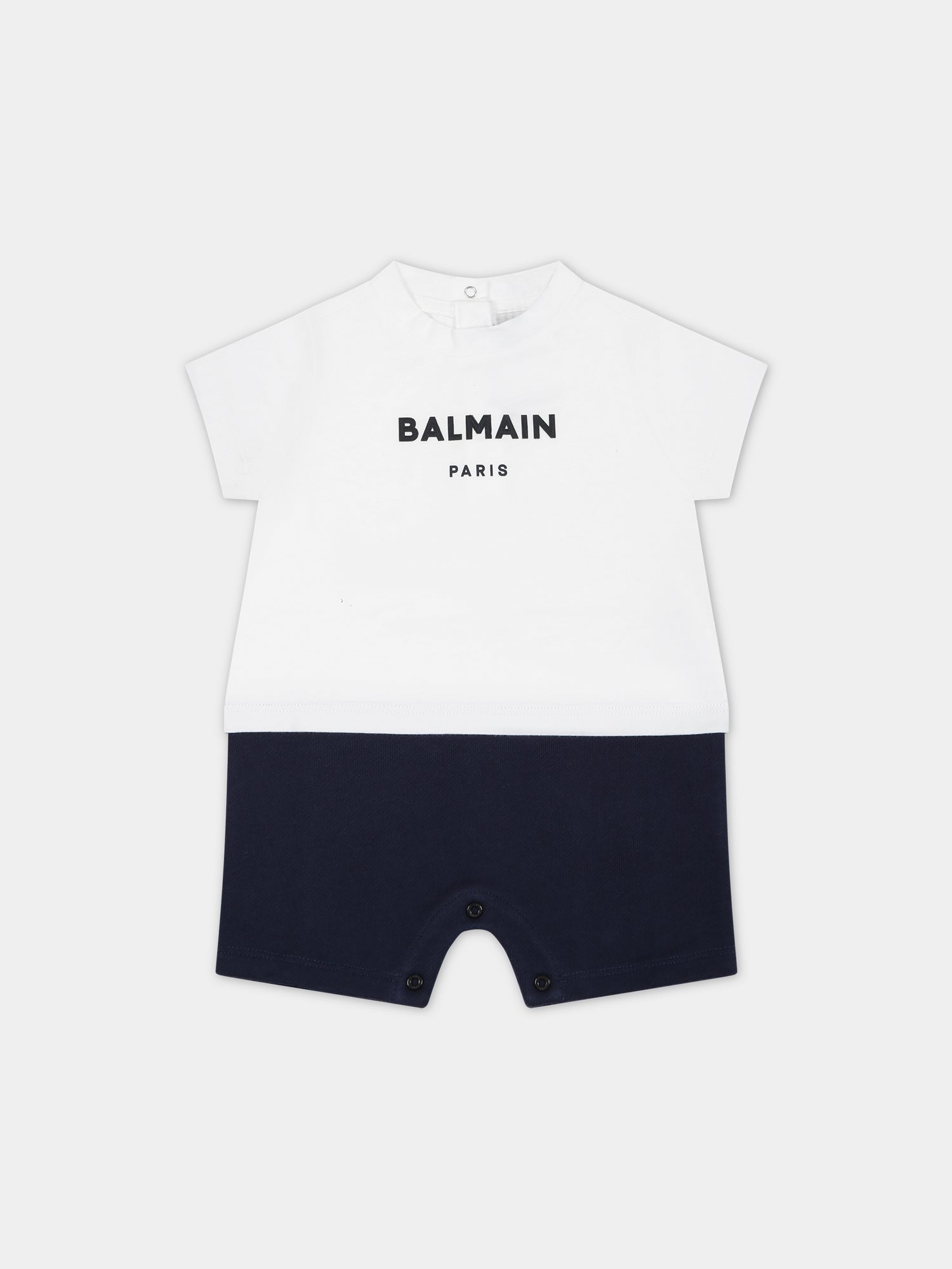 Pagliaccetto multicolor per neonati con logo,Balmain Kids,BSA521 Z0001 100BL