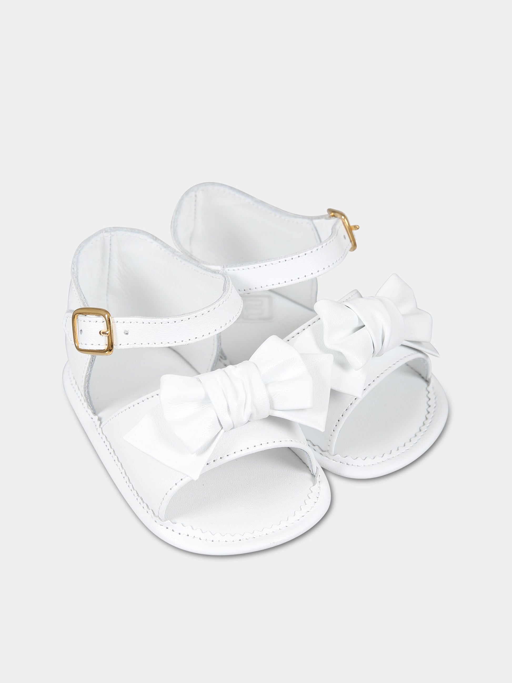 Sandali bianco per neonata con logo,Balmain Kids,BS0016 Y0051 100