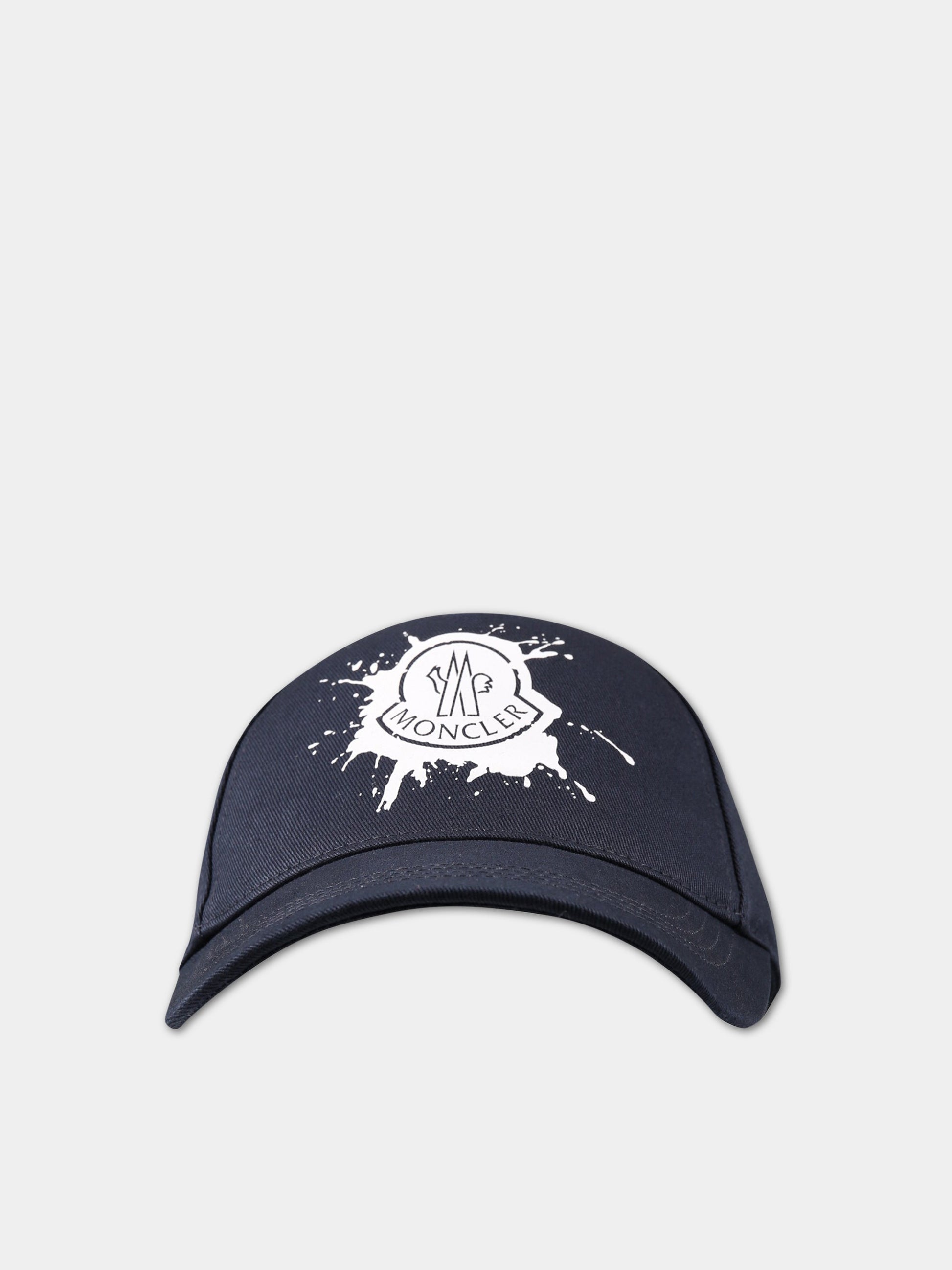 Cappello blu per bambino con logo,Moncler Kids,954 3B00020 0U082 778