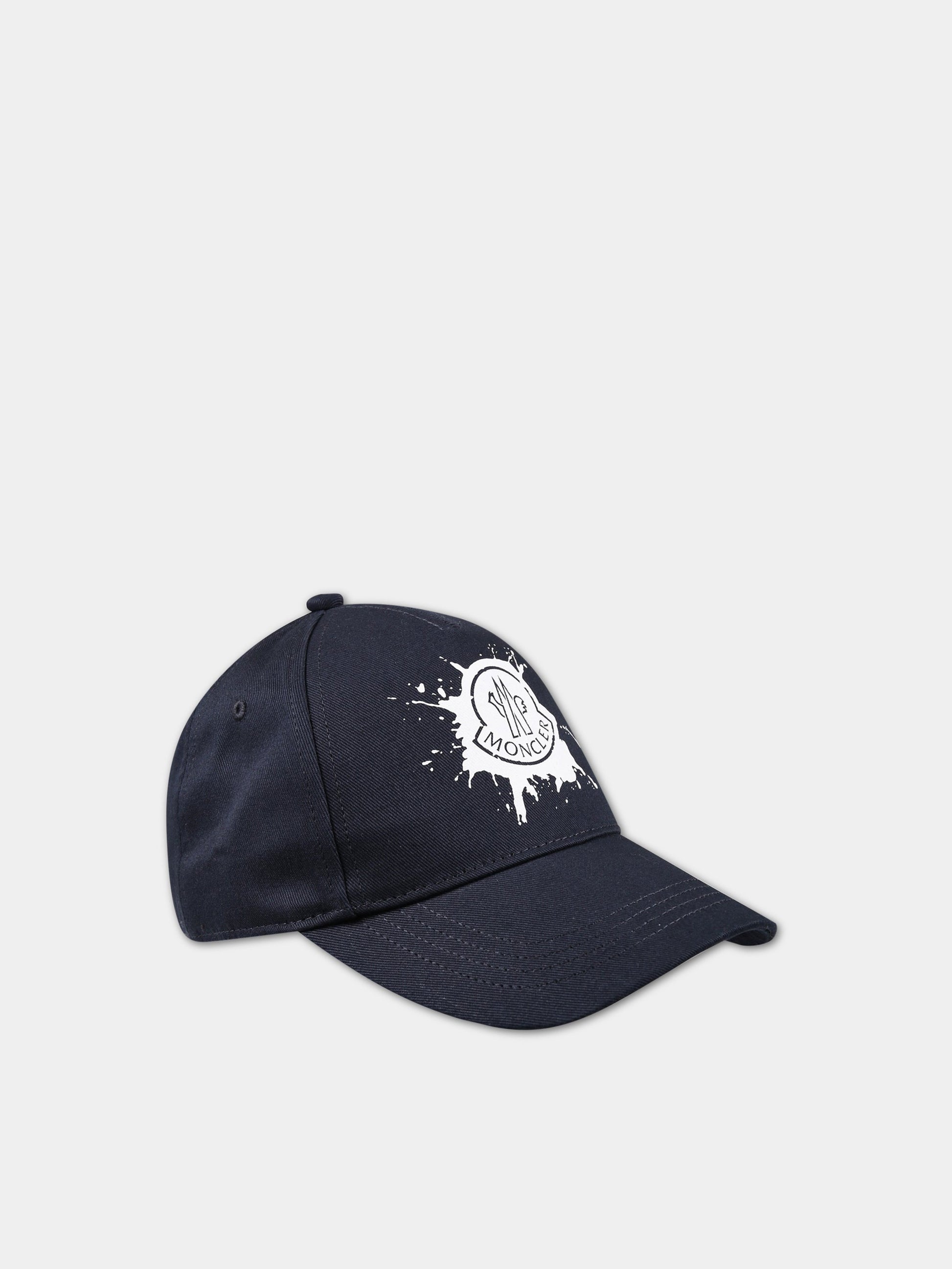 Cappello blu per bambino con logo,Moncler Kids,954 3B00020 0U082 778