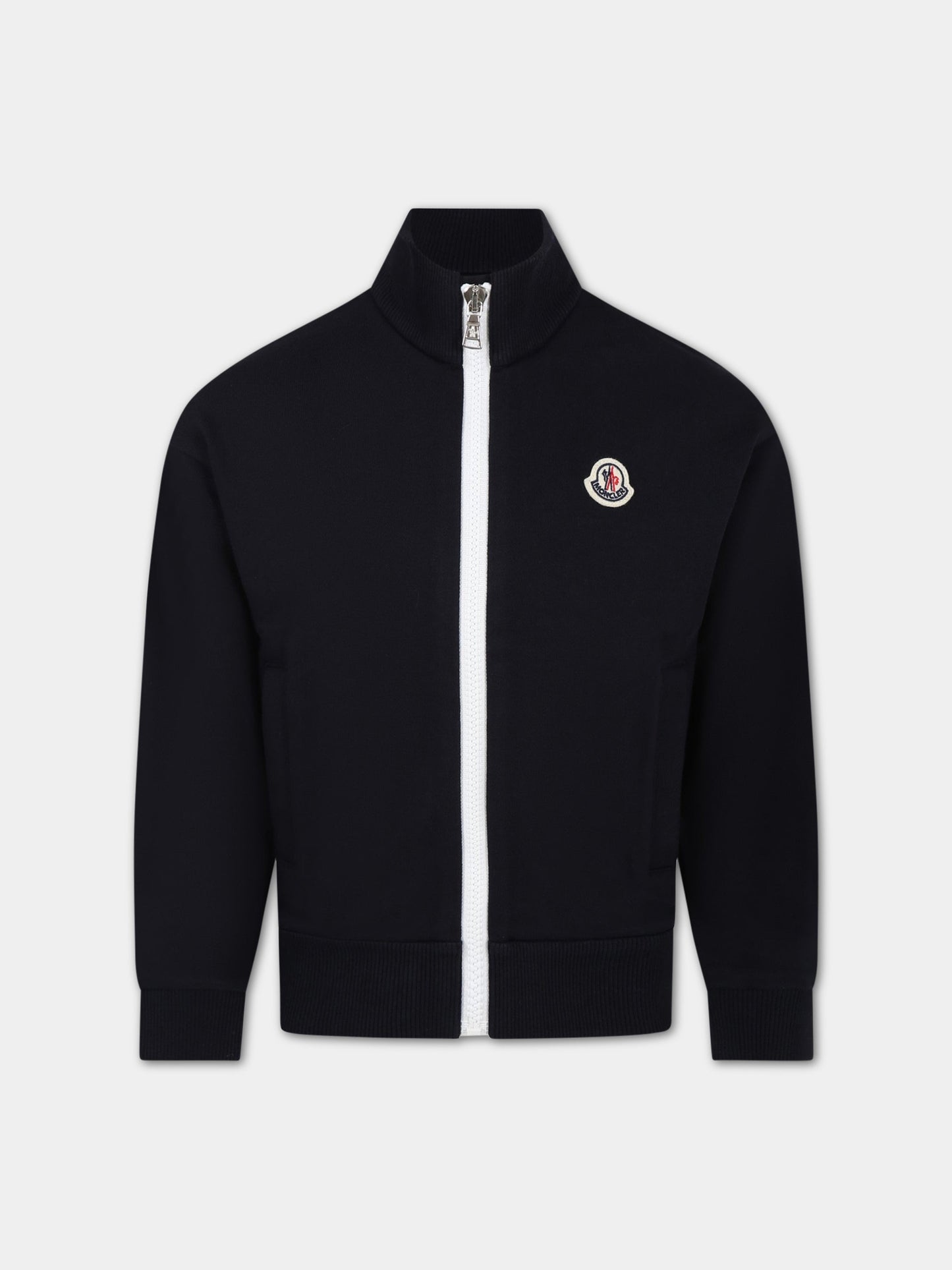 Felpa blu per bambino con logo,Moncler Kids,954 8G00019 809AG 778