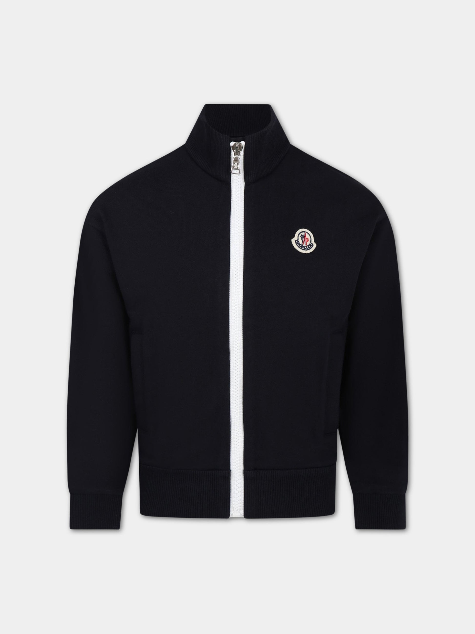 Felpa blu per bambino con logo,Moncler Kids,954 8G00019 809AG 778