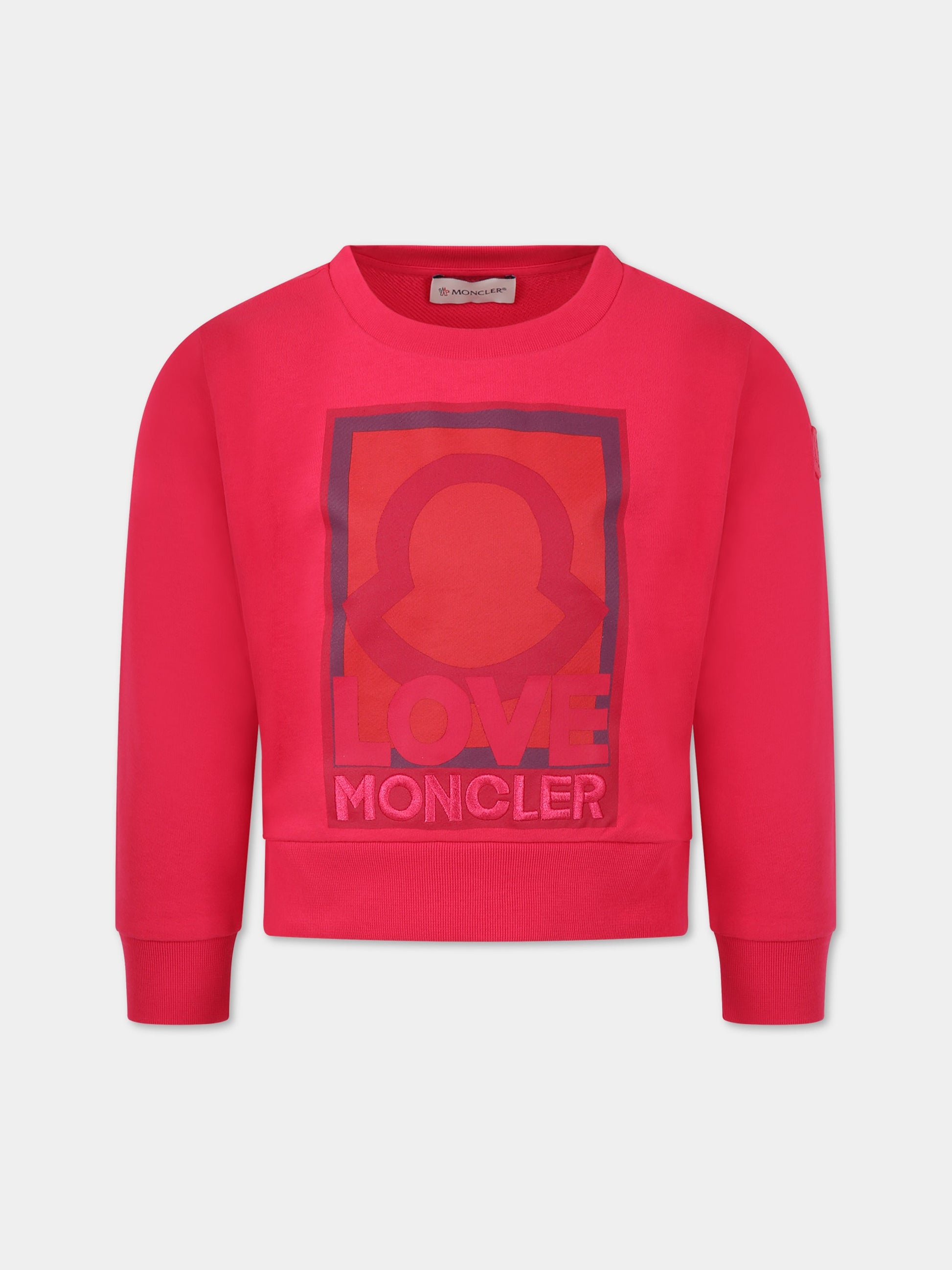 Felpa fucsia per bambina con logo,Moncler Kids,954 8G00030 899VR 562