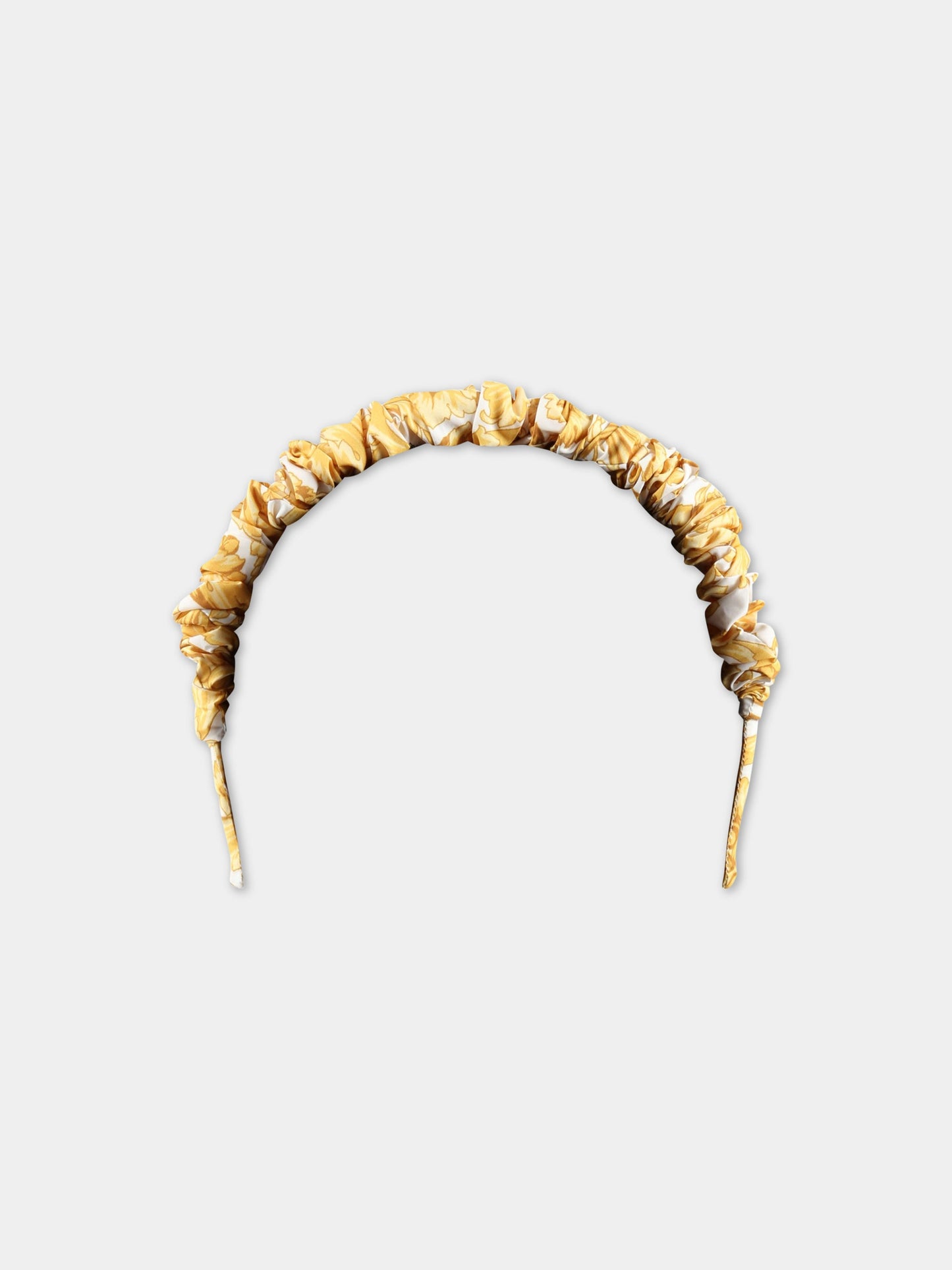 Cerchietto bianco per bambina con stampa Barocco,Versace,1003855 1A06937 5W050